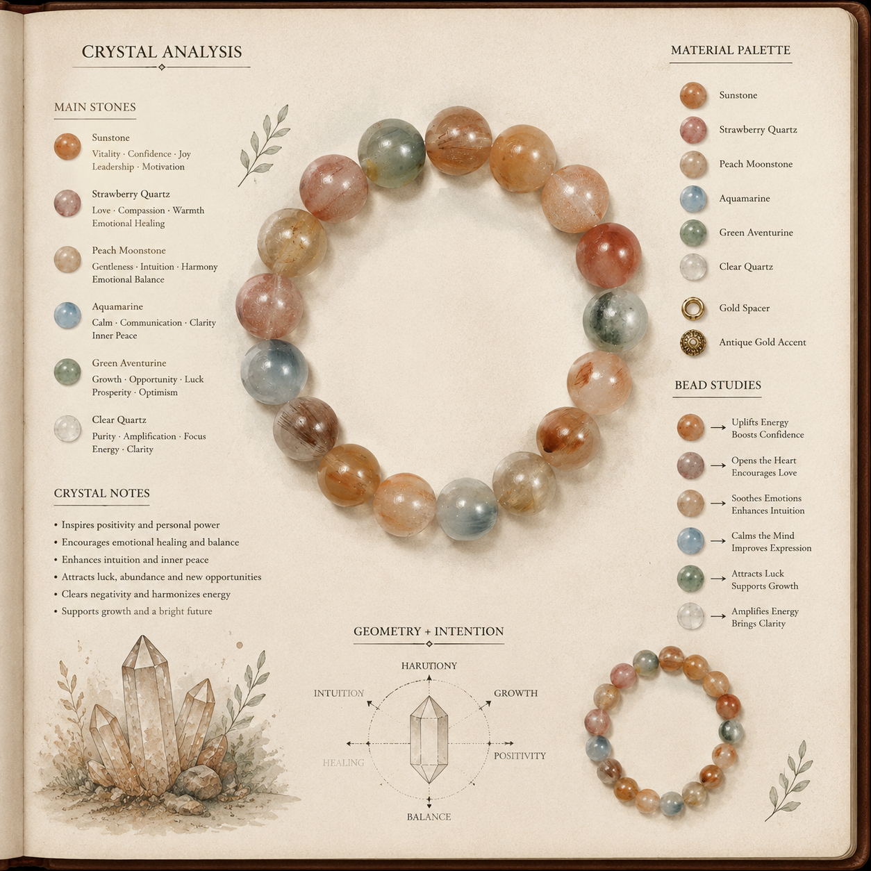 Aurlin Mixed Color Fiber Quartz Bracelet – Joy, Vitality & Creativity