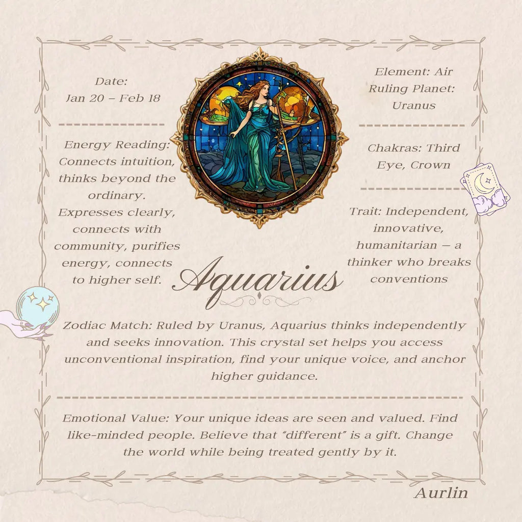 Aurlin Aquarius Natural Energy Crystal Bracelet – Innovation & Humanitarian Vibes