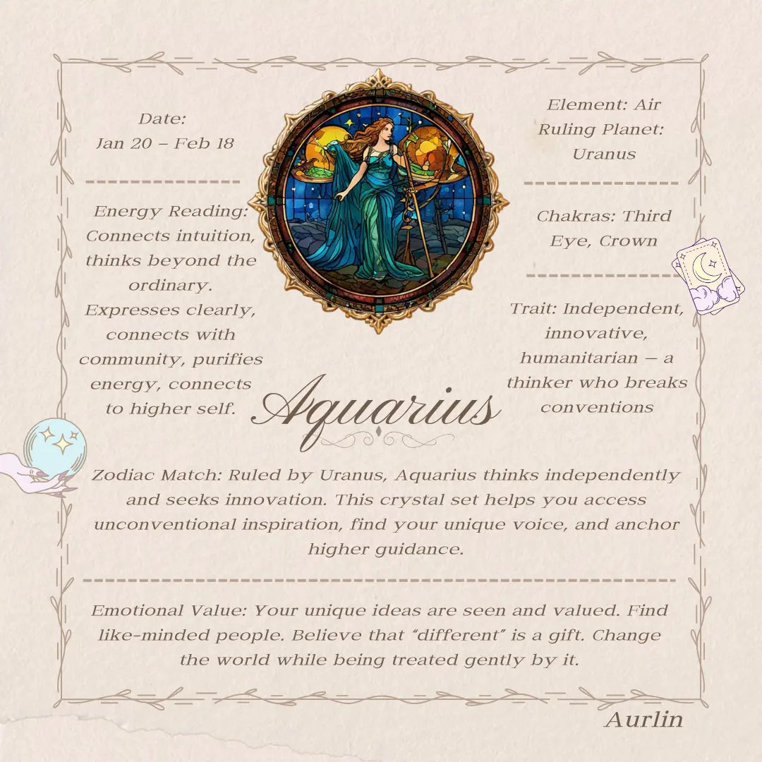 Aurlin Aquarius Natural Energy Crystal Bracelet – Innovation & Humanitarian Vibes