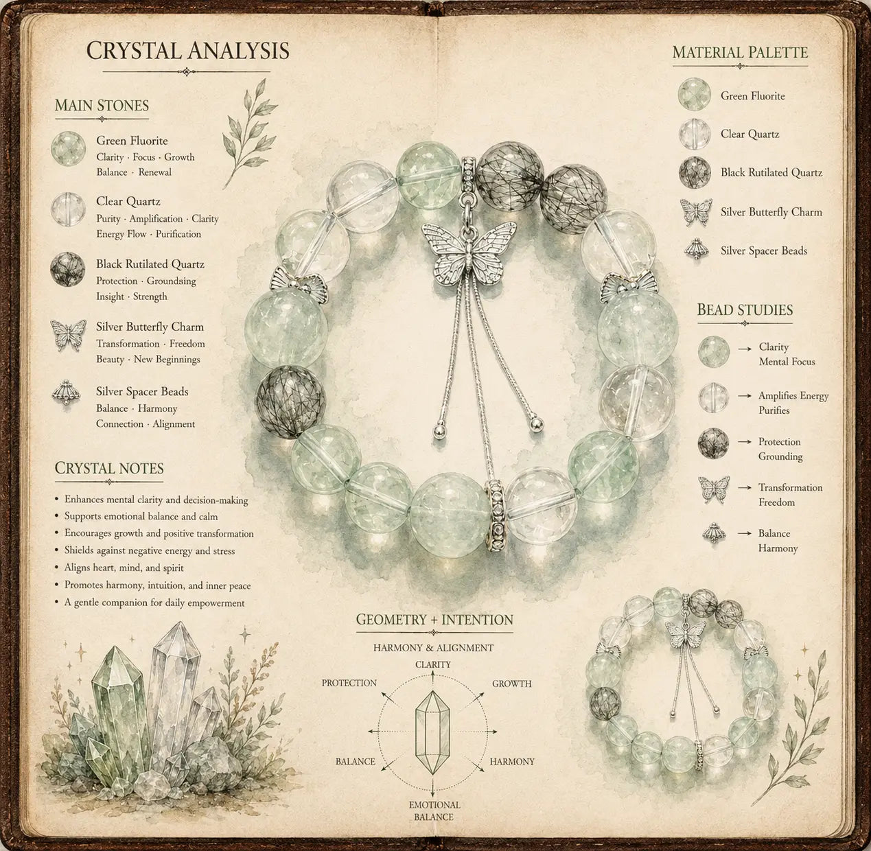 Aurlin Heart Chakra Energy Crystal Bracelet – Healing · Acceptance · Compassion