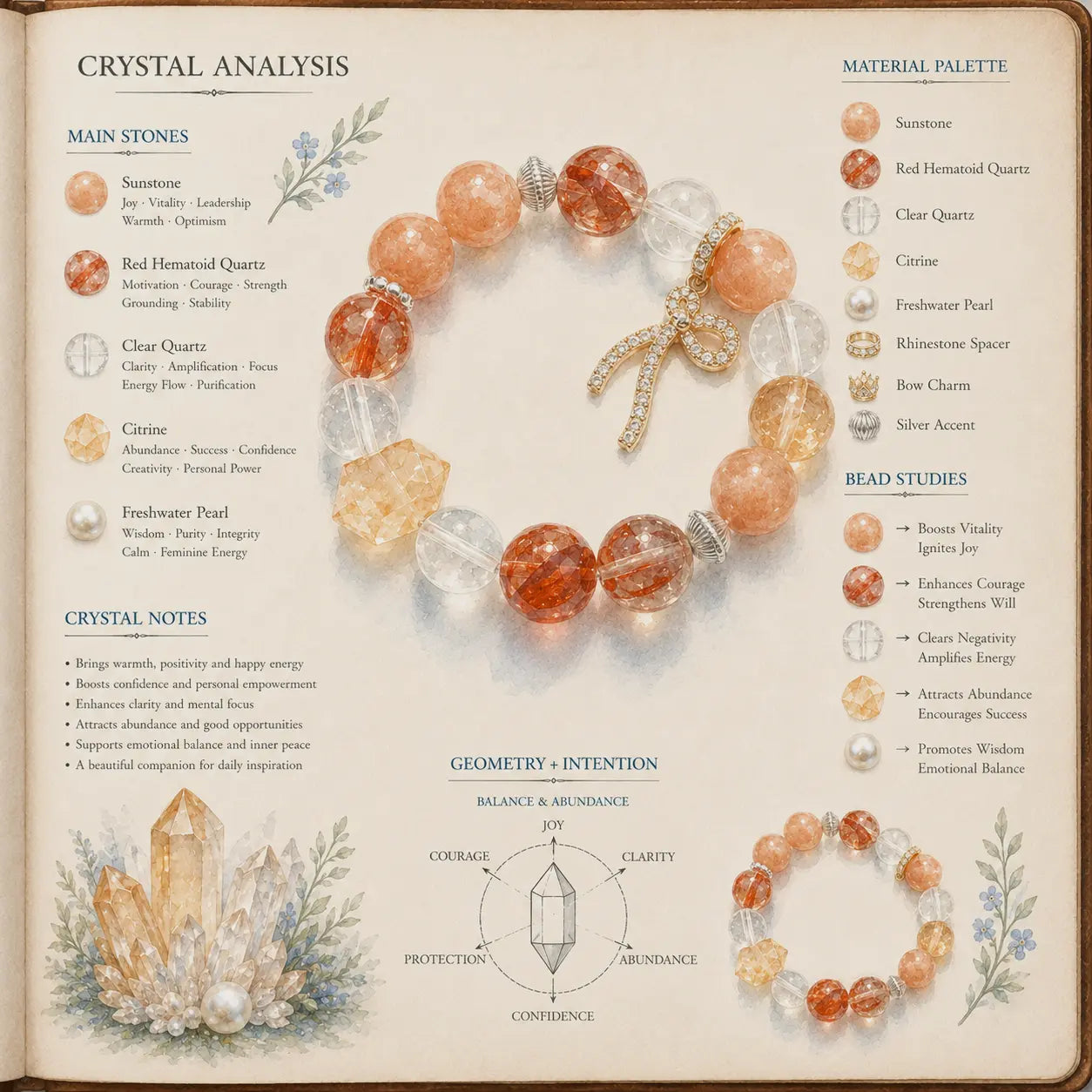 Aurlin Sacral Chakra Energy Crystal Bracelet – Emotional Healing · Creativity · Life Passion