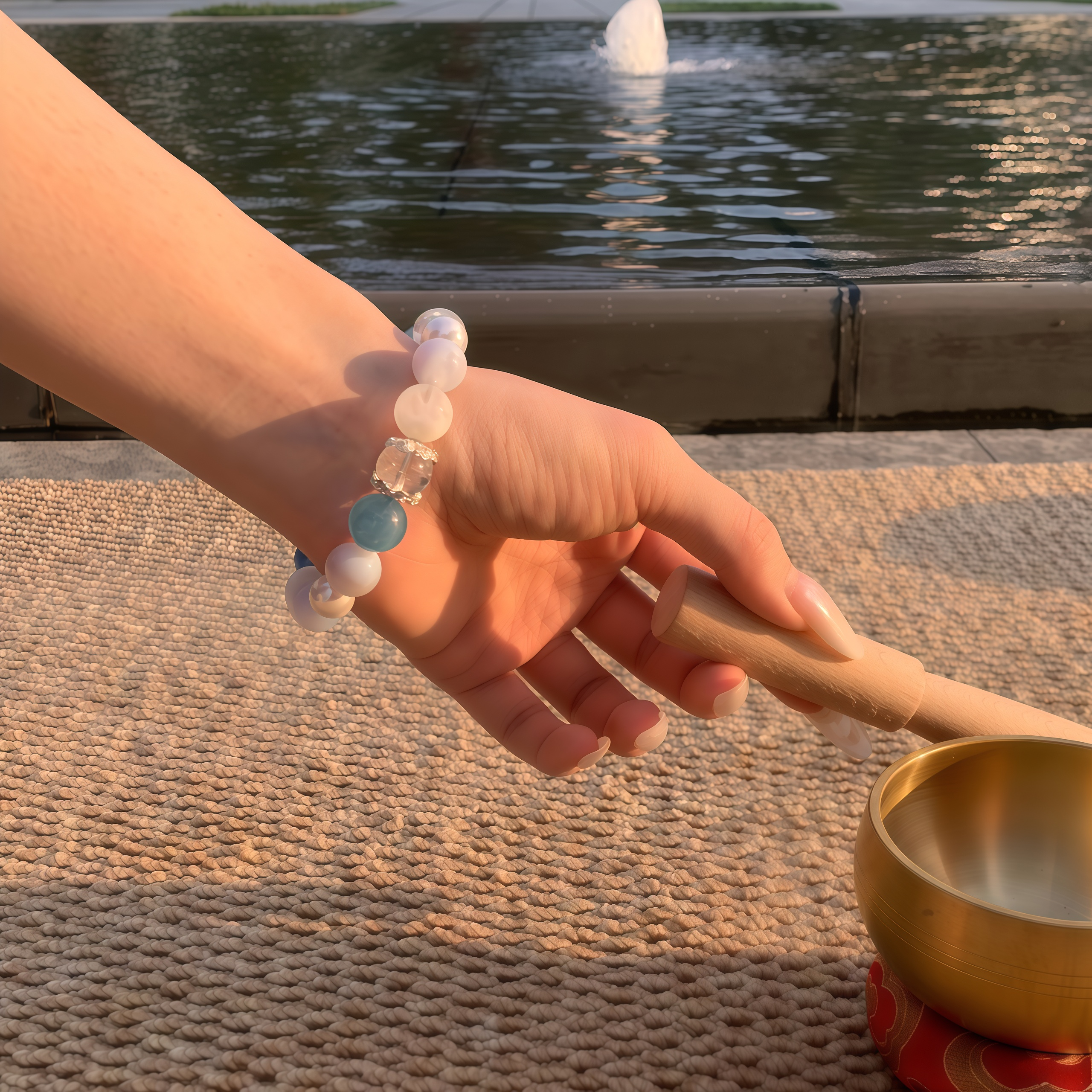 Aurlin Throat Chakra Energy Crystal Bracelet – Clear Communication · Self-Expression · Authentic Connection
