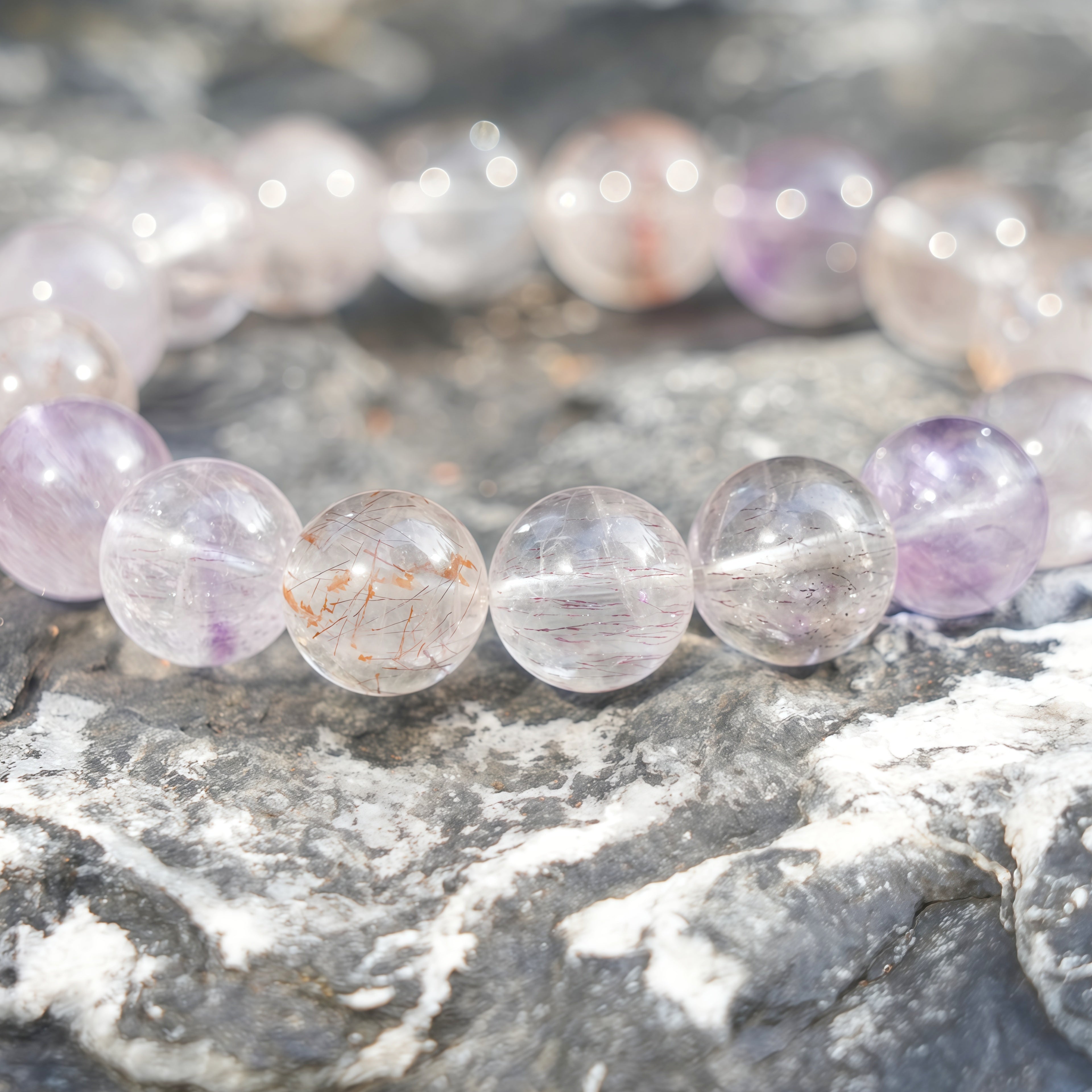 Aurlin Purple Super Seven Bracelet – Intuition, Psychic Ability & Spiritual Mastery