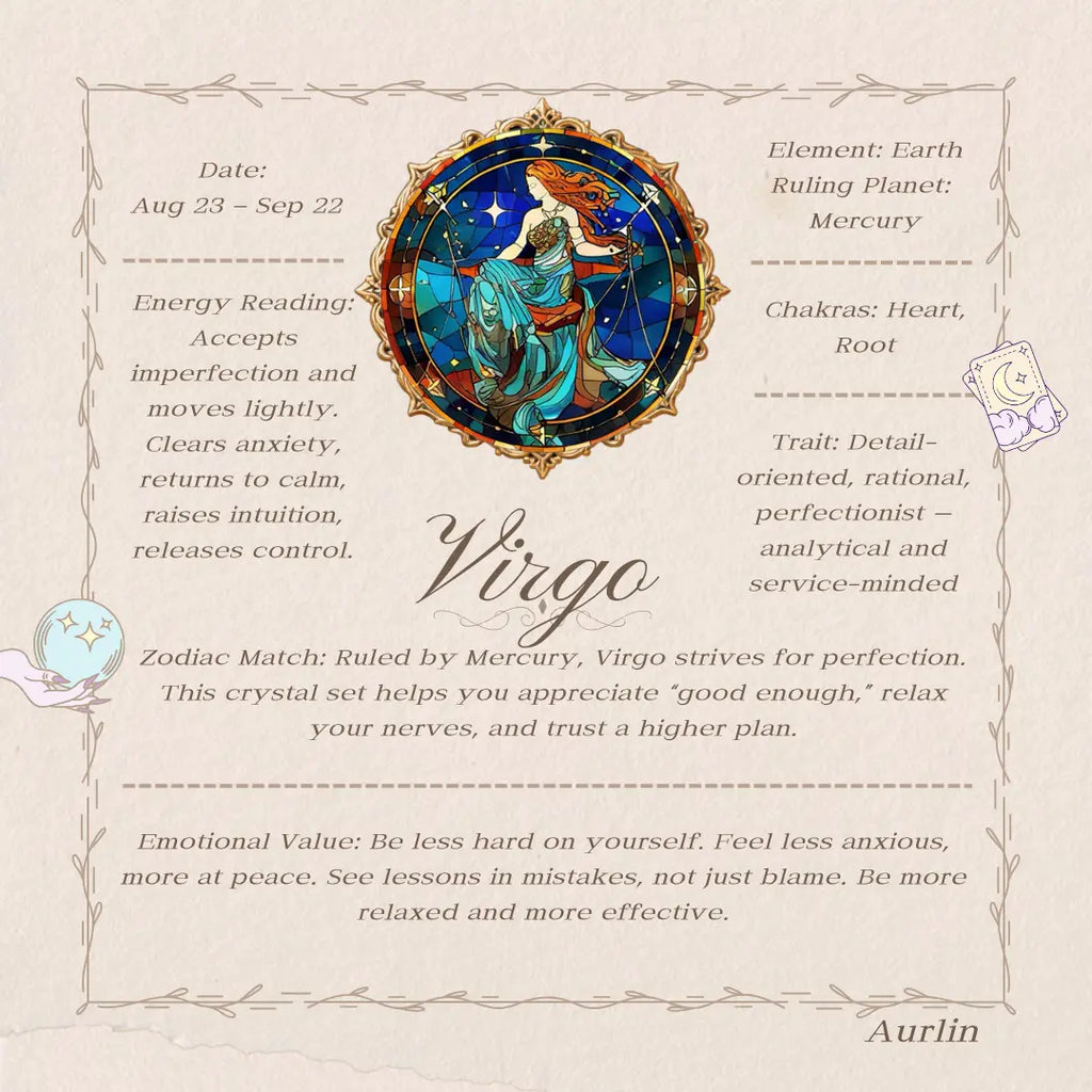 Aurlin Virgo Natural Energy Crystal Bracelet – Grounding & Practical Wisdom