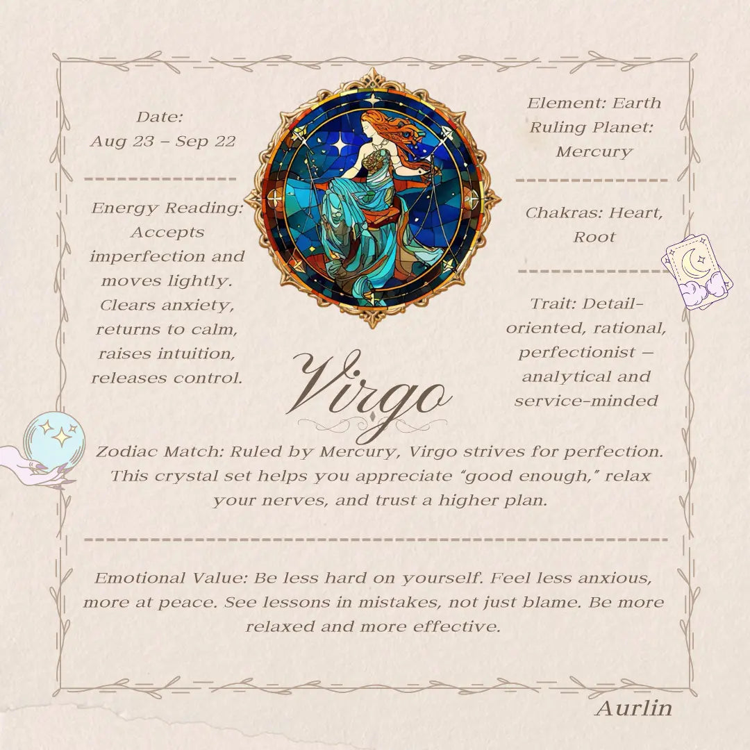 Aurlin Virgo Natural Energy Crystal Bracelet – Grounding & Practical Wisdom