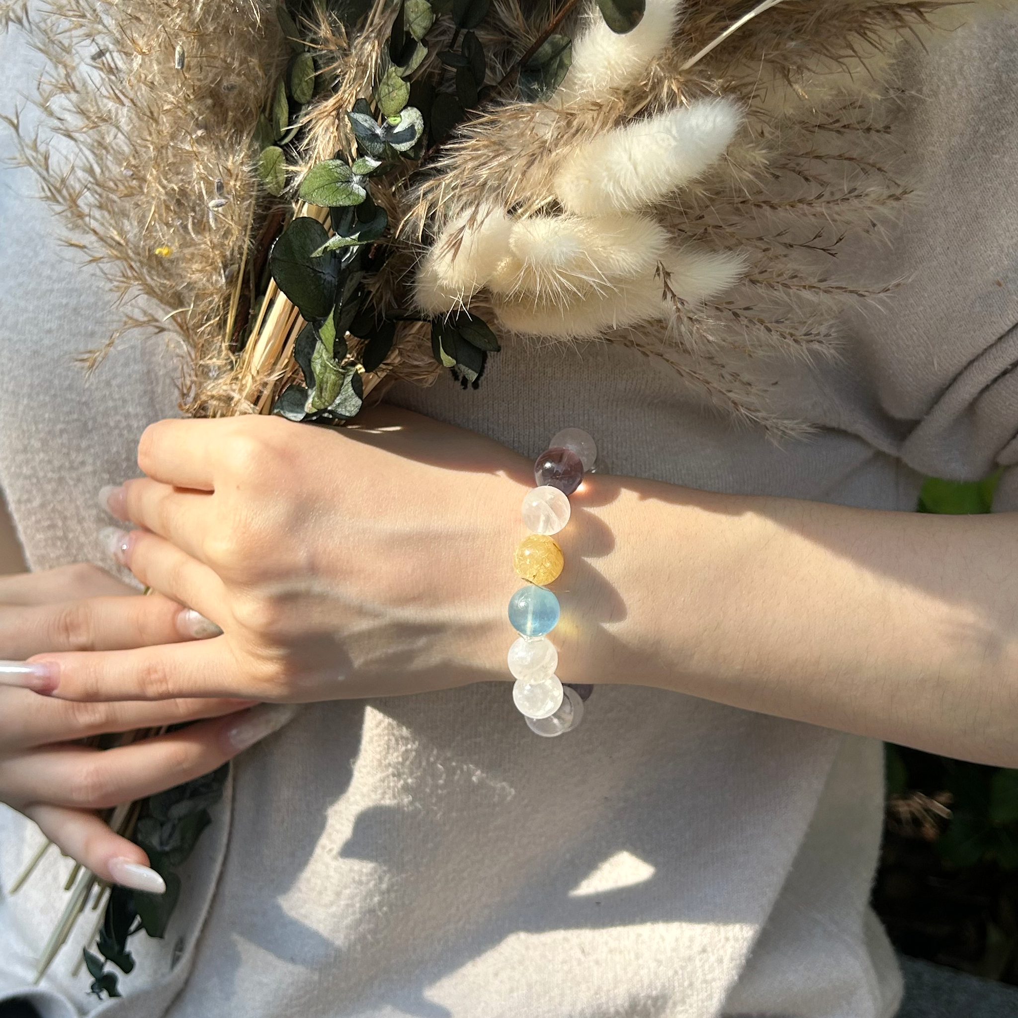 Aurlin Pisces Natural Energy Crystal Bracelet – Intuition & Spiritual Connection