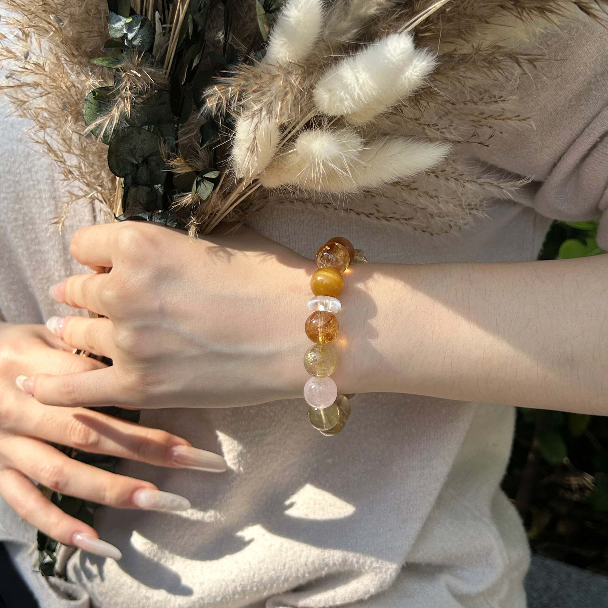 Aurlin Taurus Natural Energy Crystal Bracelet – Stability & Abundance
