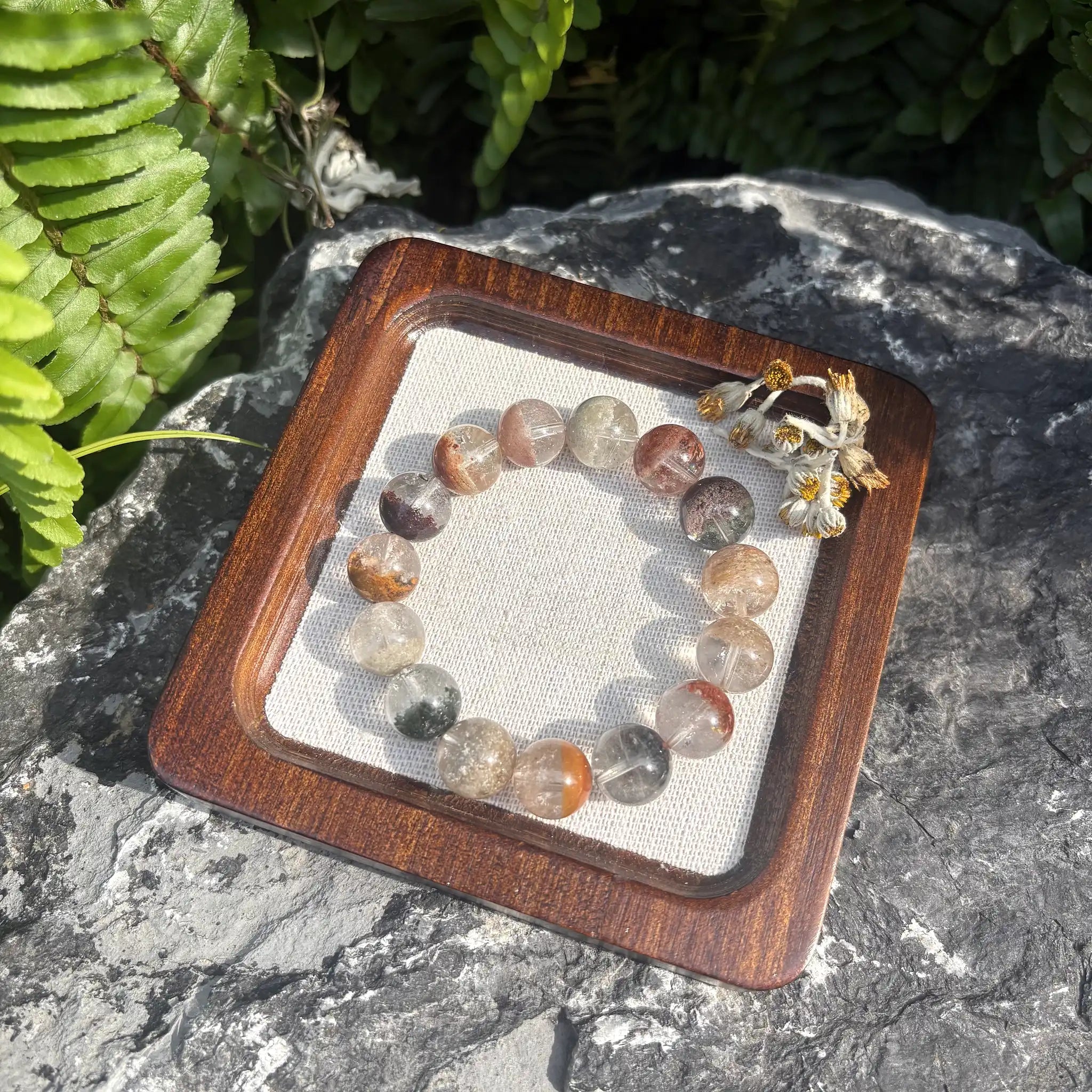Aurlin Mixed Color Phantom Quartz Bracelet – Growth, Abundance & Spiritual Evolution