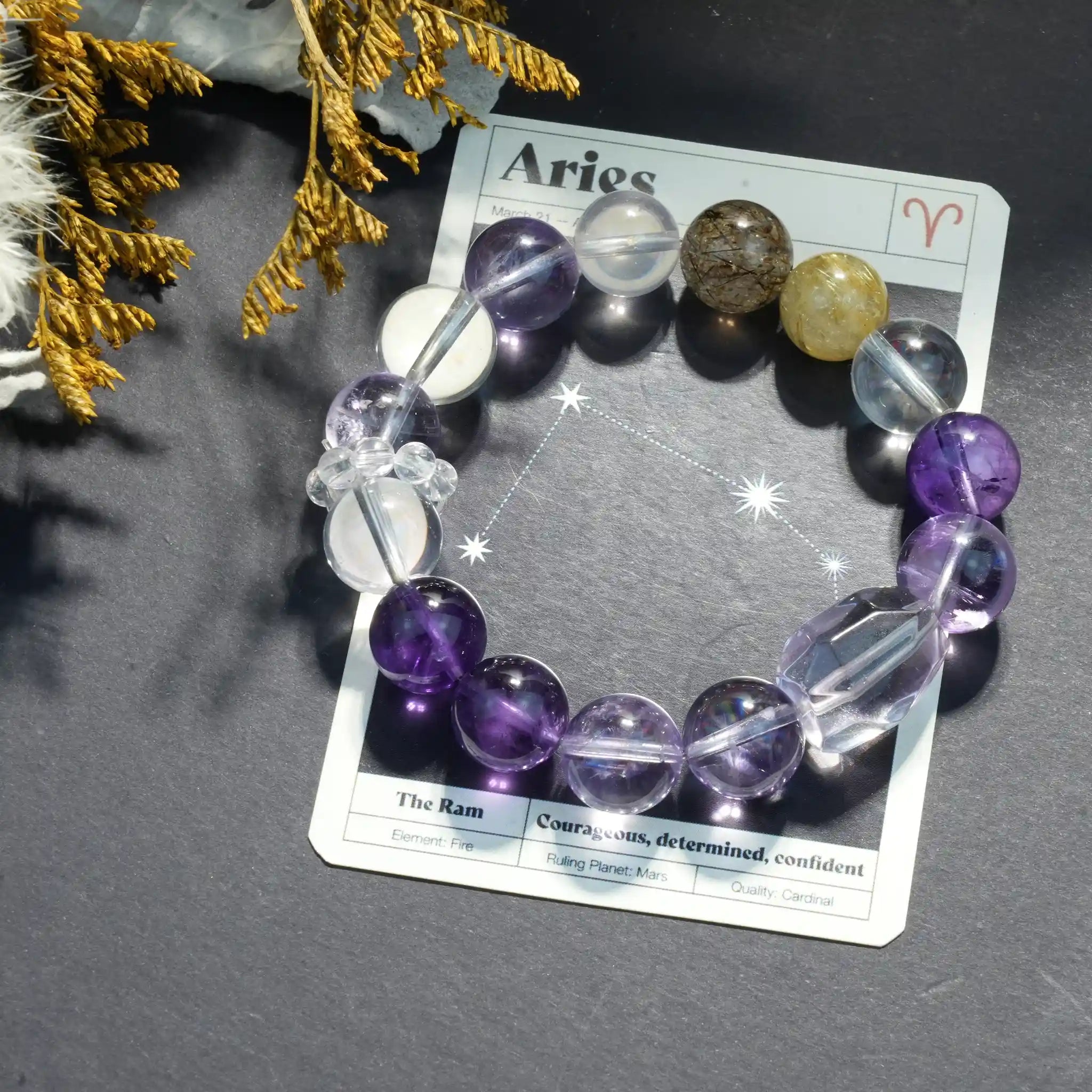 Aurlin Aries Natural Energy Crystal Bracelet –  Confidence & Drive