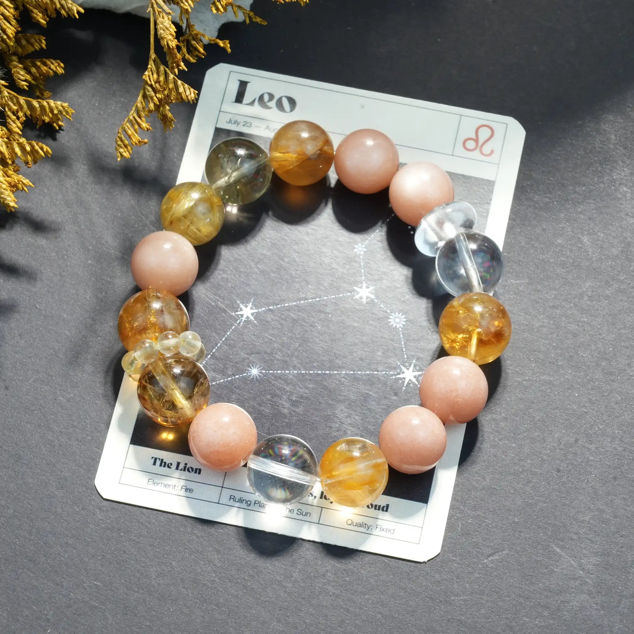 Aurlin Leo Natural Energy Crystal Bracelet – Confidence & Leadership