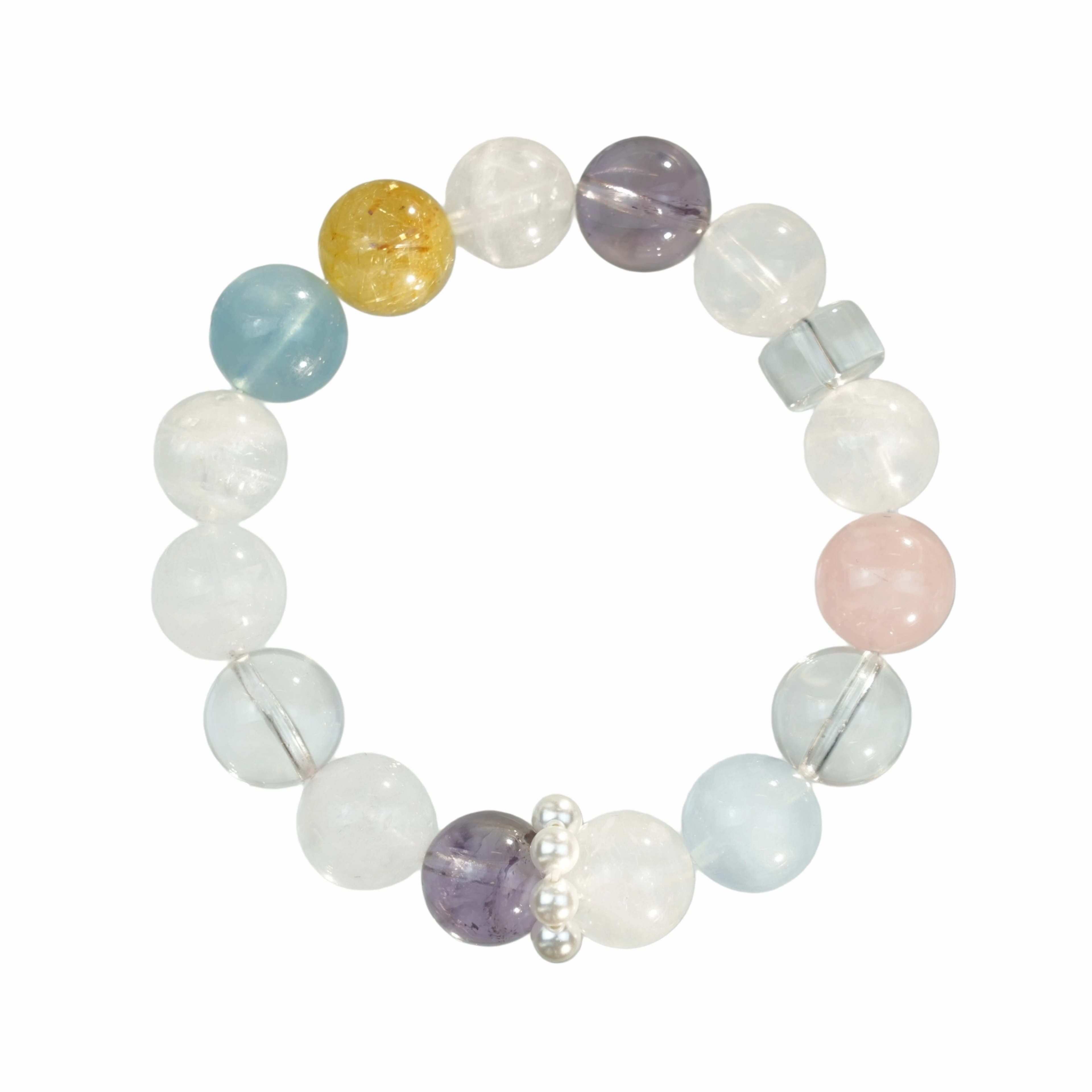 Aurlin Pisces Natural Energy Crystal Bracelet – Intuition & Spiritual Connection – Customizable