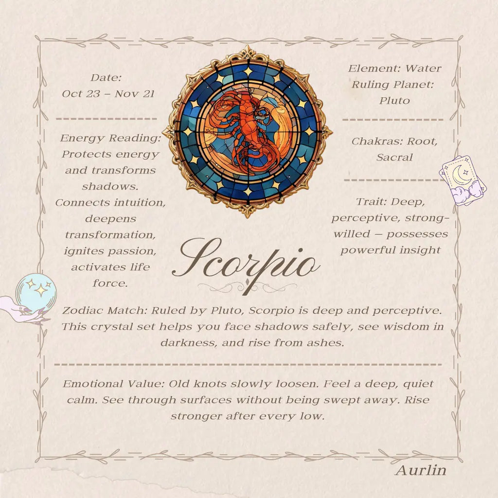Aurlin Scorpio Natural Energy Crystal Bracelet – Transformation & Inner Power