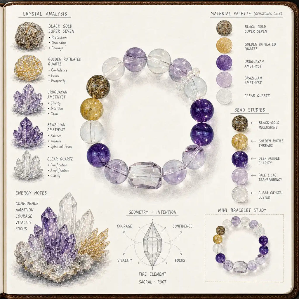 Aurlin Aries Natural Energy Crystal Bracelet –  Confidence & Drive
