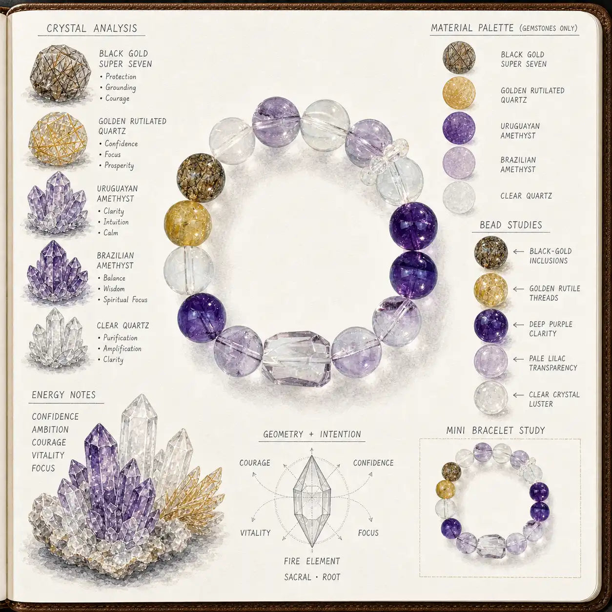 Aurlin Aries Natural Energy Crystal Bracelet –  Confidence & Drive