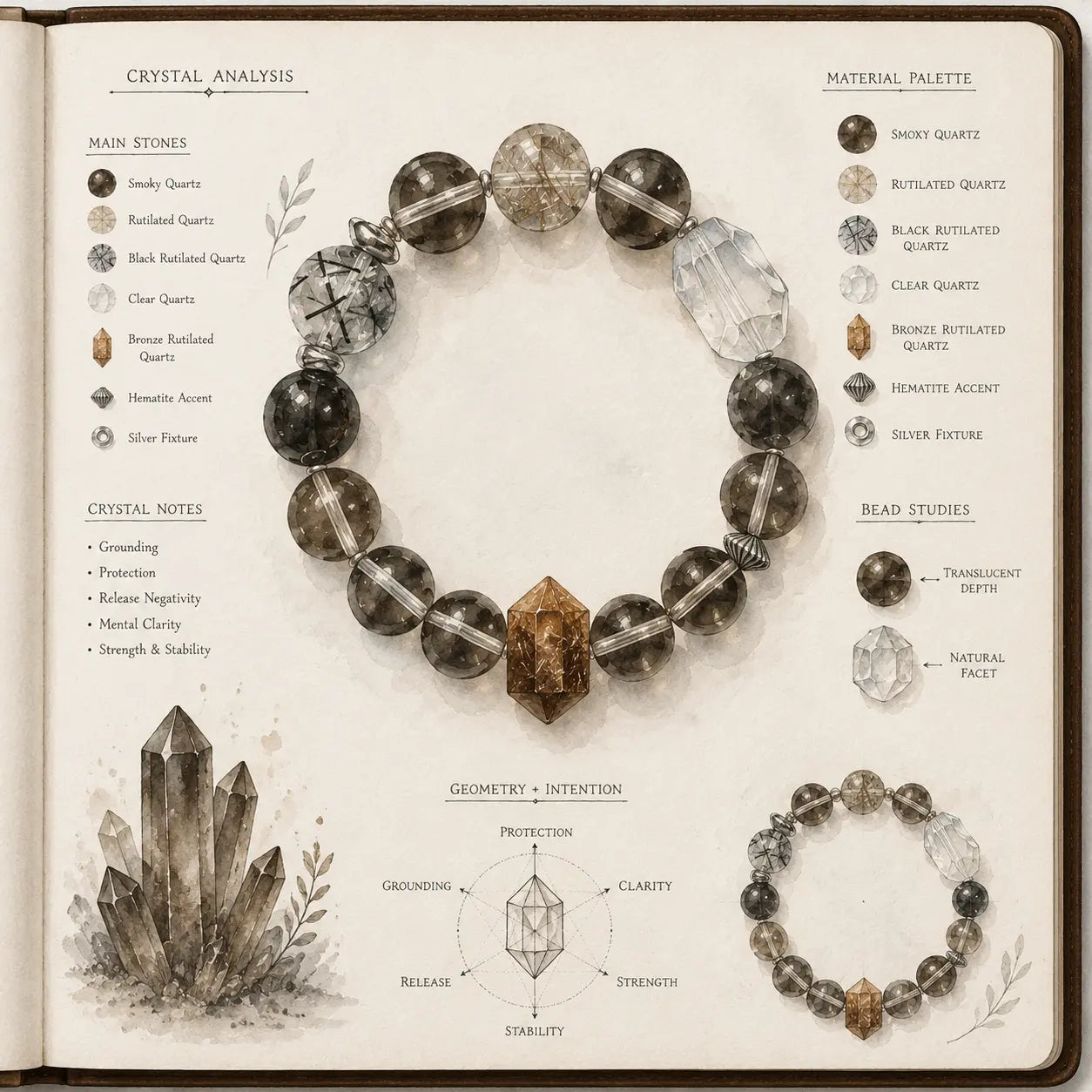 Aurlin Protection & Energy Cleansing Crystal Bracelet
