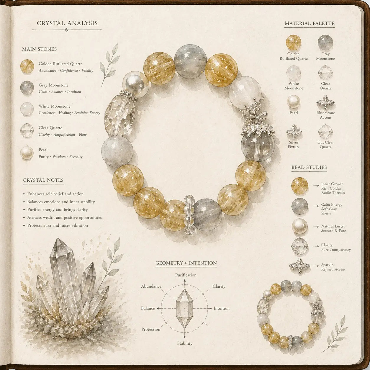 Aurlin Wealth & Abundance Crystal Bracelet