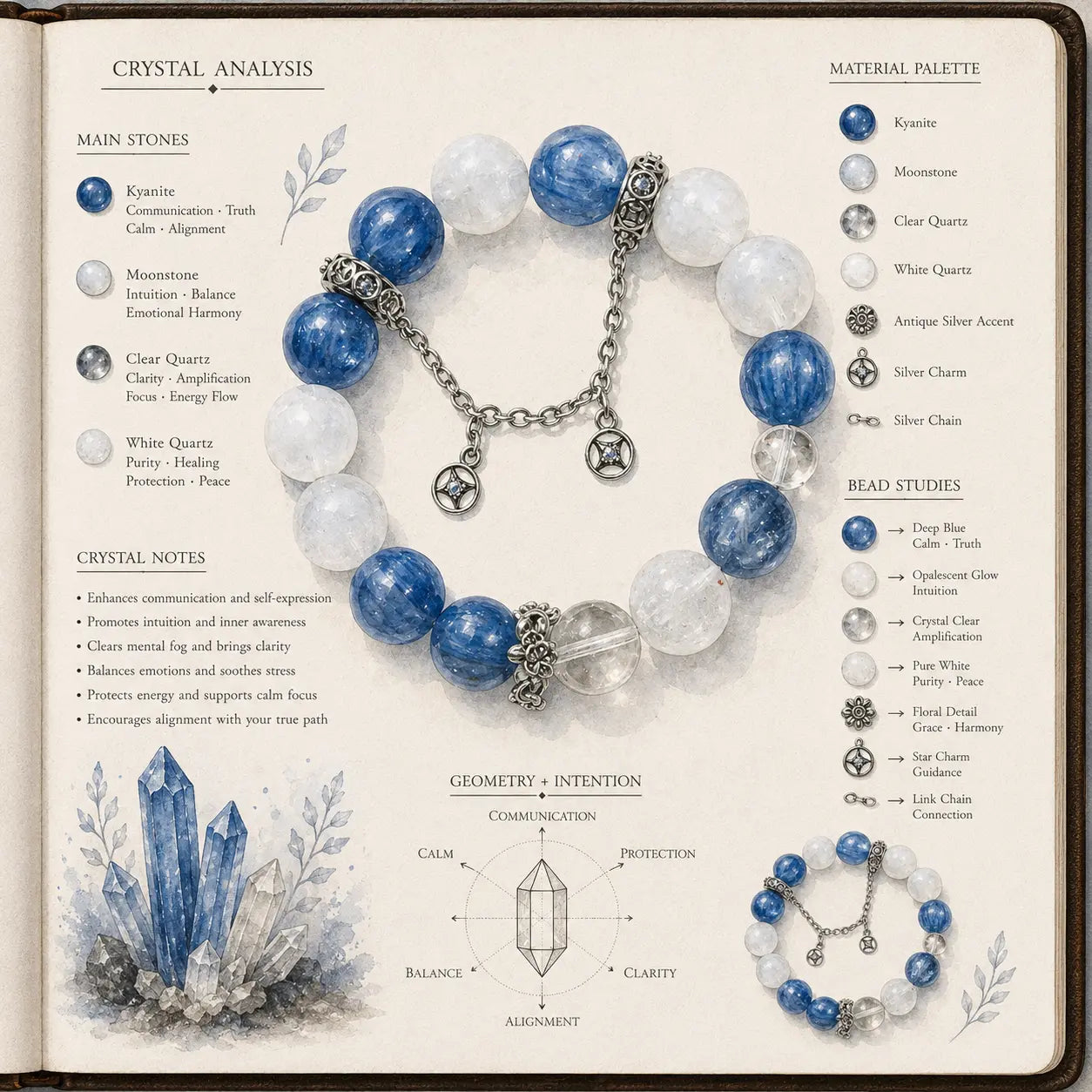 Aurlin Communication & Expression Crystal Bracelet