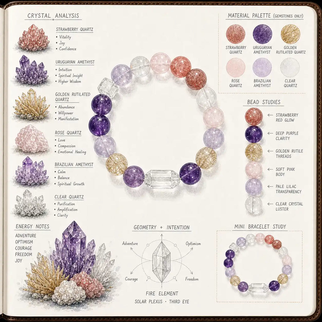 Aurlin Sagittarius Natural Energy Crystal Bracelet – Adventure & Optimism
