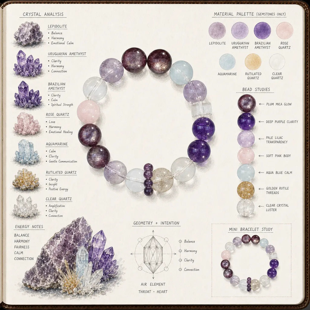 Aurlin Libra Natural Energy Crystal Bracelet – Balance & Harmonious Relationships
