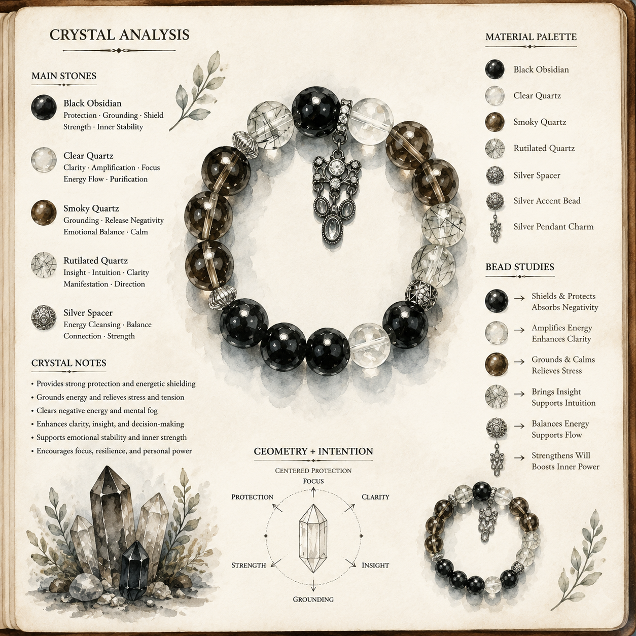 Aurlin Root Chakra Energy Crystal Bracelet – Stability · Security · Grounding