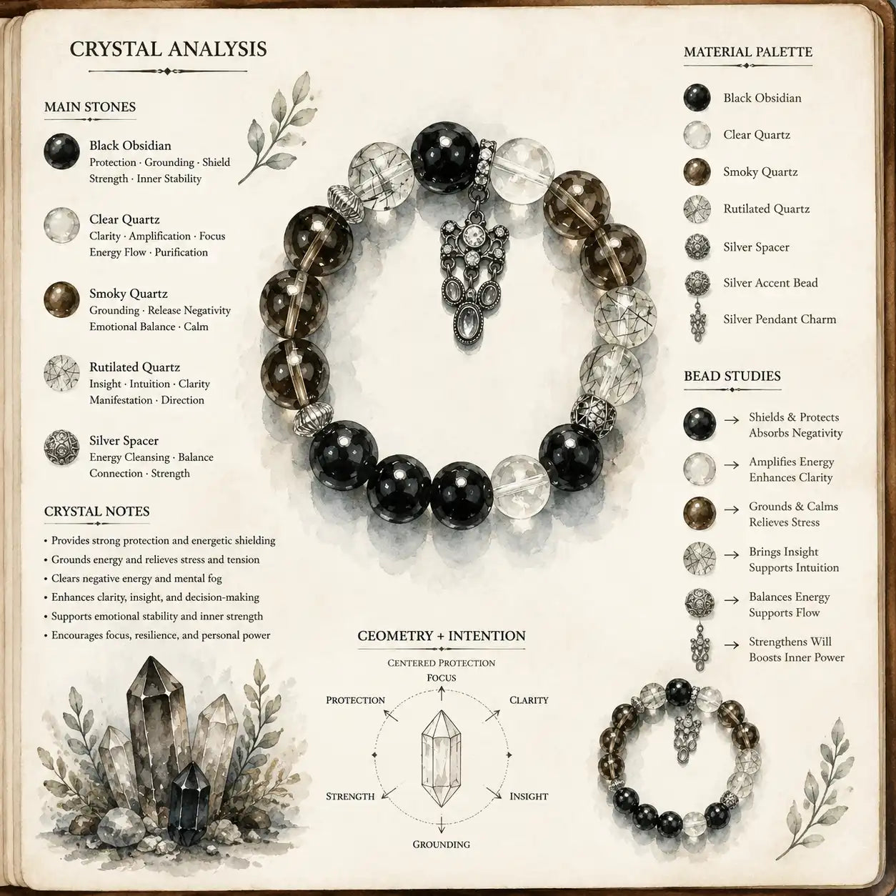 Aurlin Root Chakra Energy Crystal Bracelet – Stability · Security · Grounding