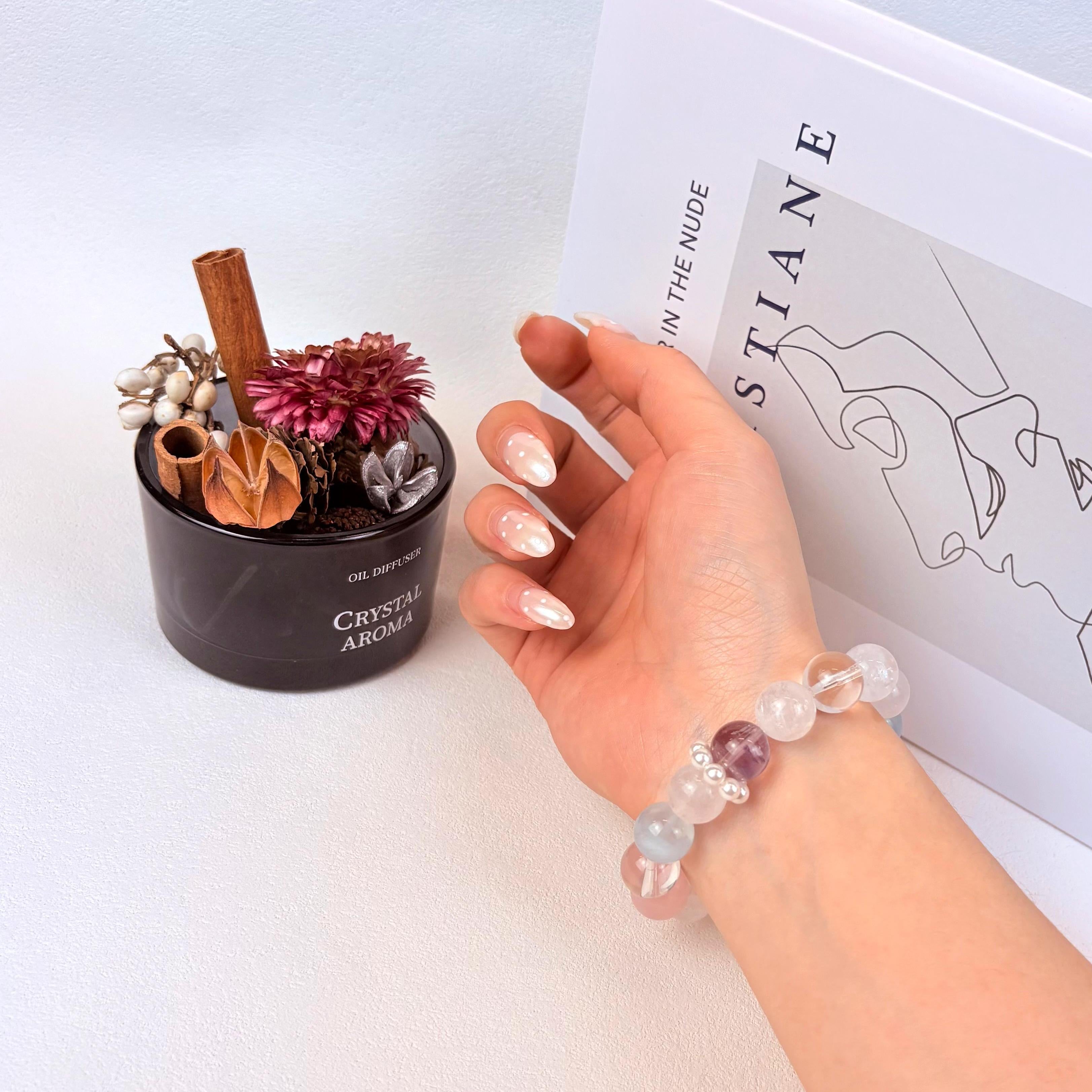 Aurlin Pisces Natural Energy Crystal Bracelet – Intuition & Spiritual Connection – Customizable