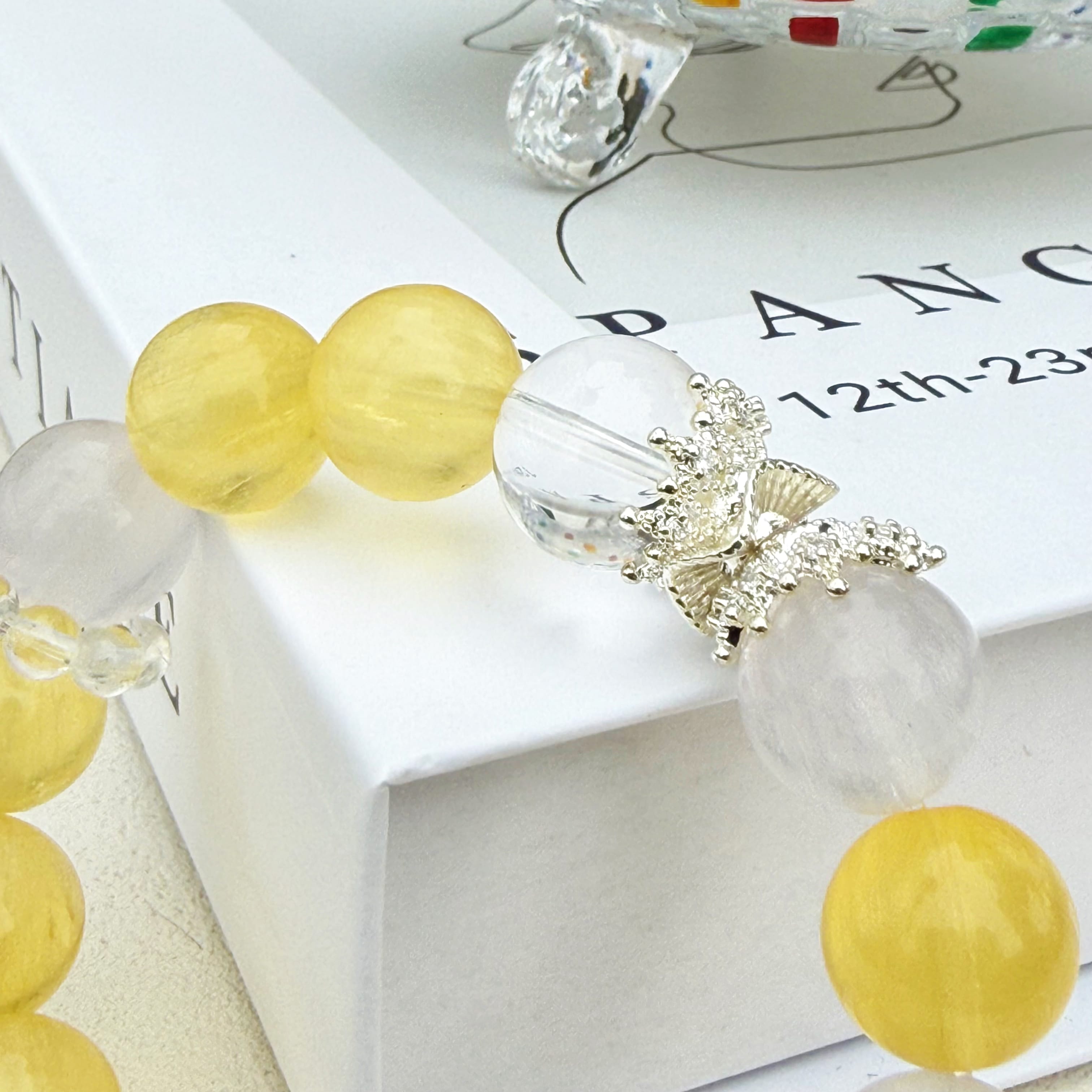 Aurlin Aurlin Abundance & Confidence Bracelet – Yellow Fluorite & Clear Quartz