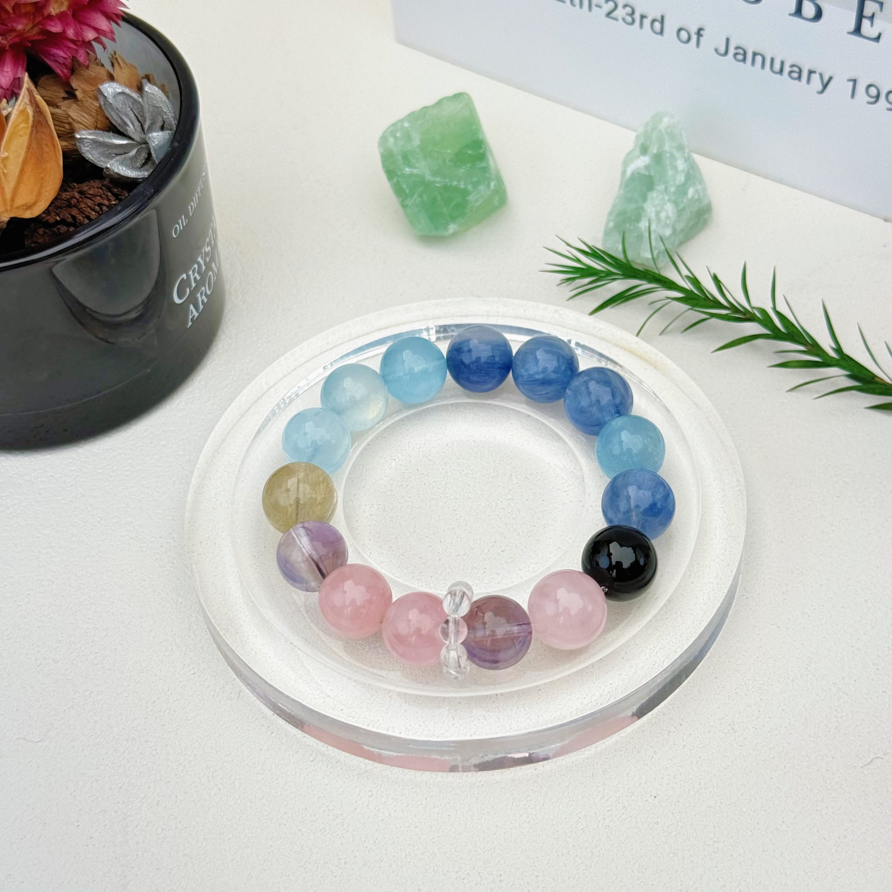 Aurlin Aurlin Aquarius Natural Energy Crystal Bracelet – Innovation & Humanitarian Vibes