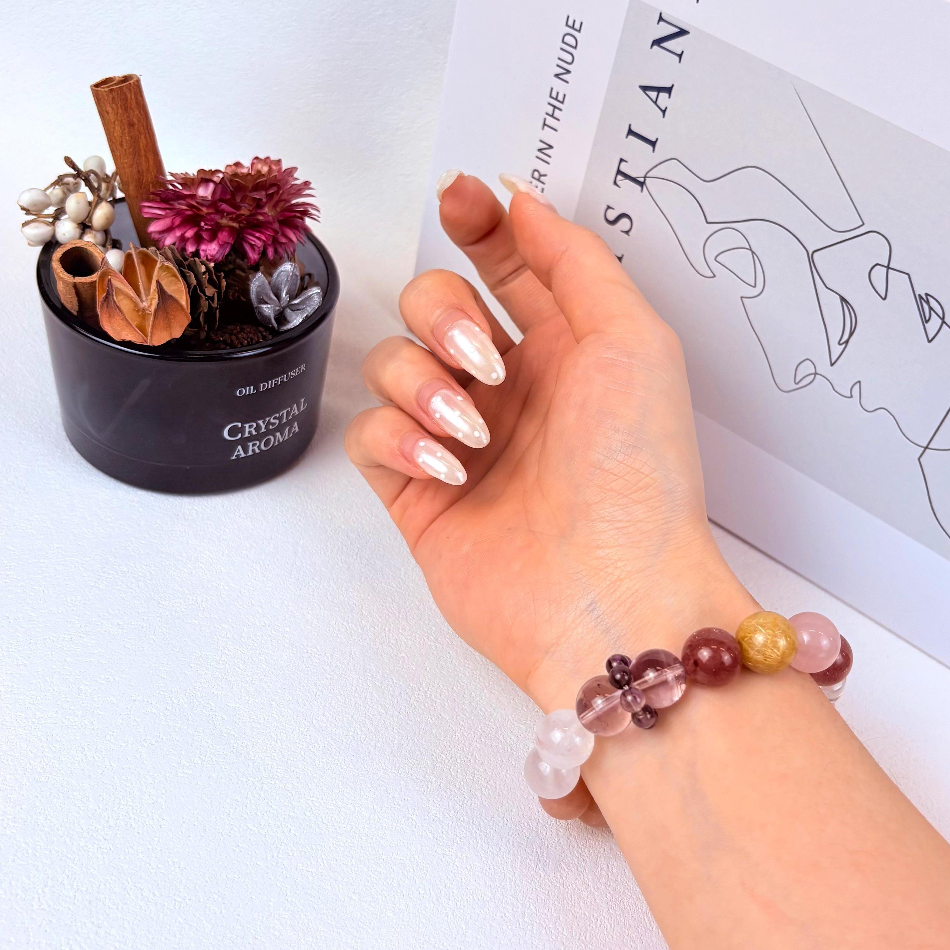 Aurlin Aurlin Cancer Natural Energy Crystal Bracelet – Emotional Healing & Intuition