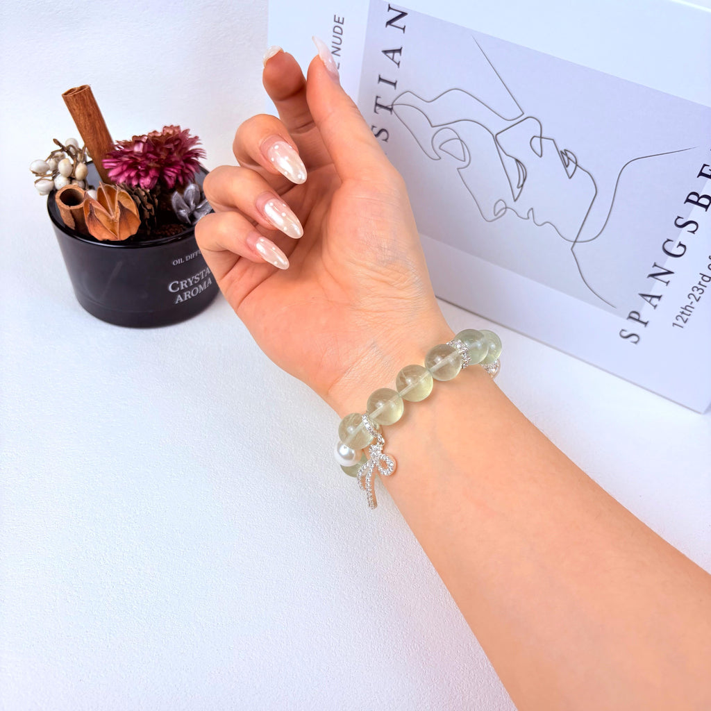 Aurlin Aurlin Growth & Healing Bracelet – Green Fluorite & Clear Quartz