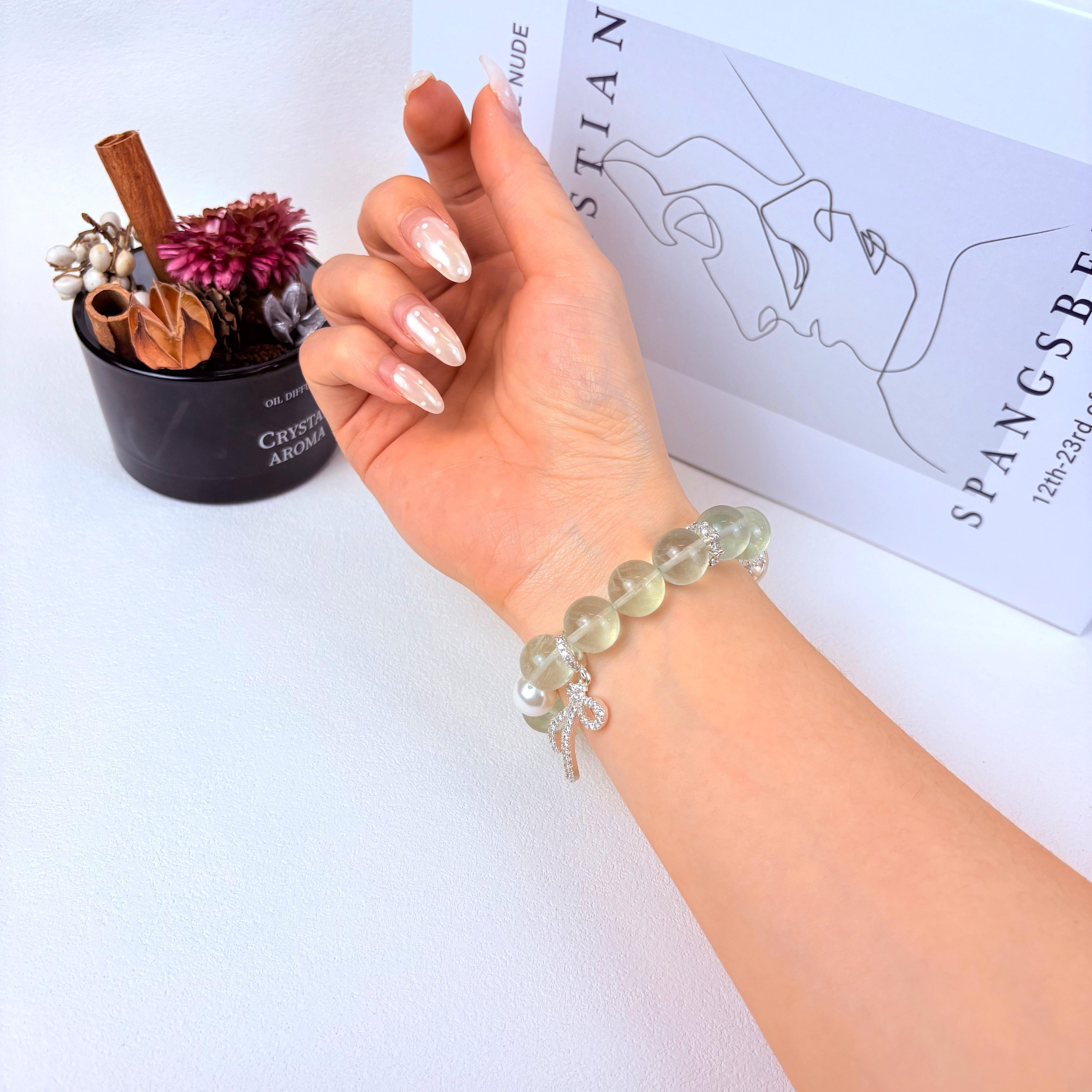 Aurlin Aurlin Growth & Healing Bracelet – Green Fluorite & Clear Quartz