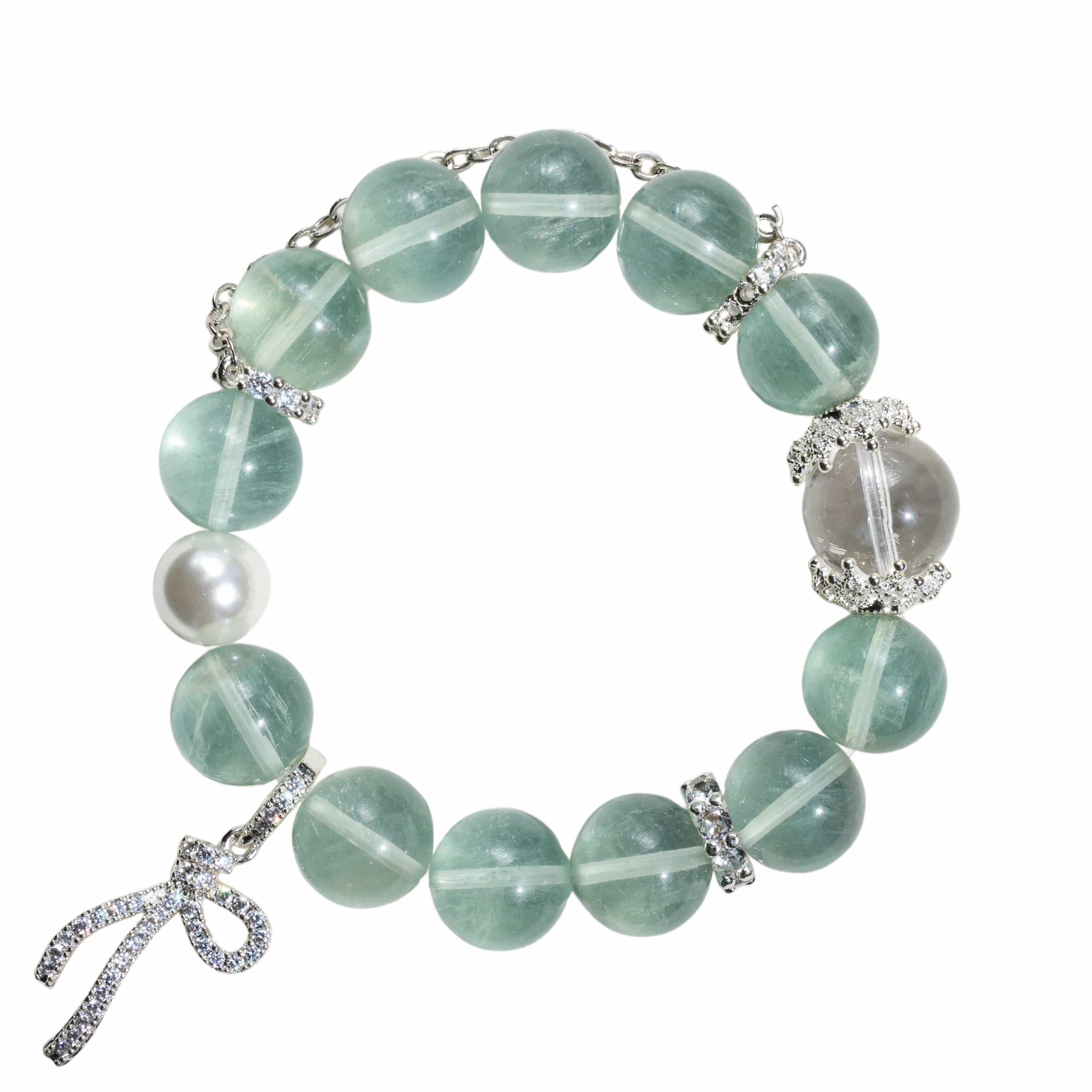 Aurlin Aurlin Growth & Healing Bracelet – Green Fluorite & Clear Quartz