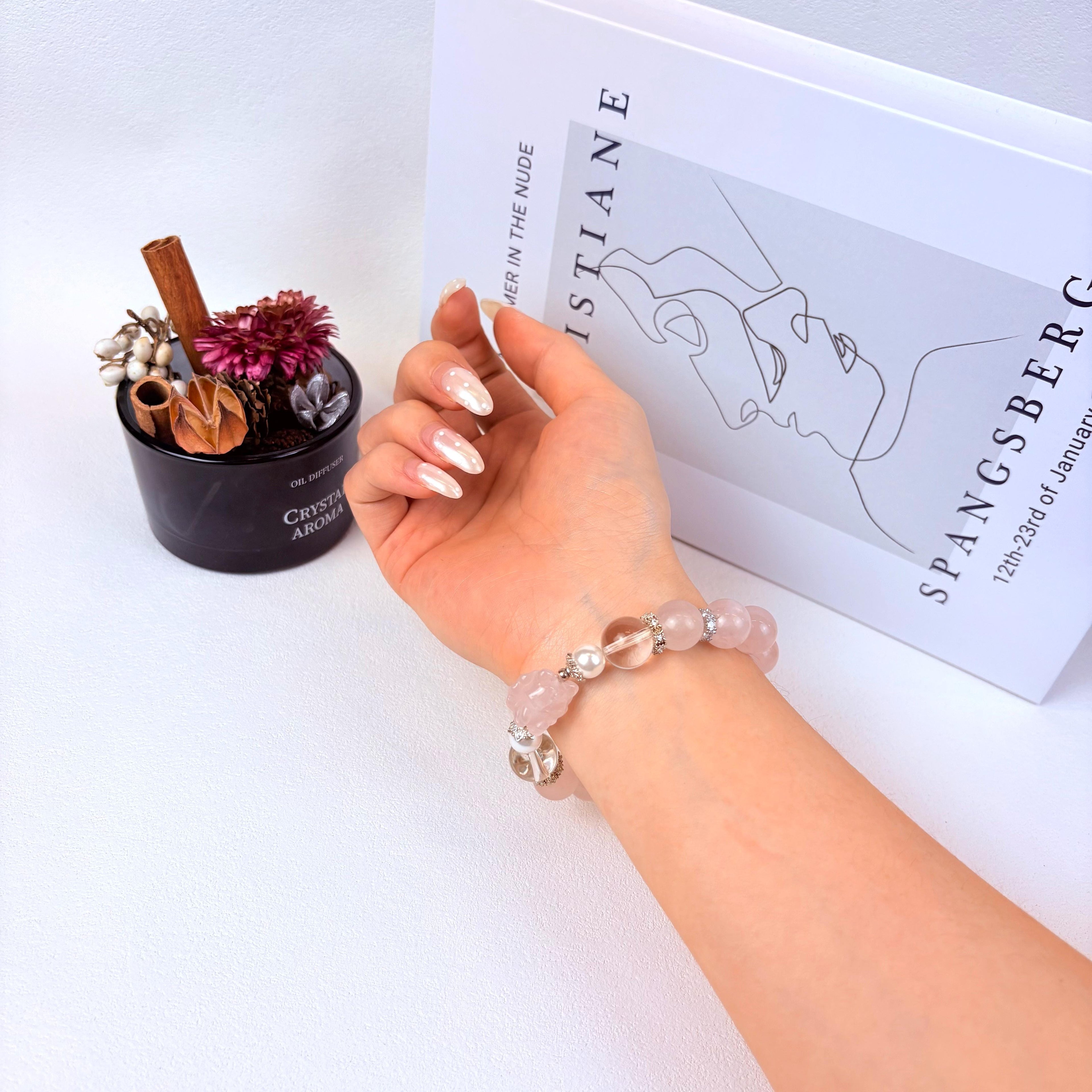 Aurlin Aurlin Love & Self-Care Bracelet – Rose Quartz & Clear Quartz