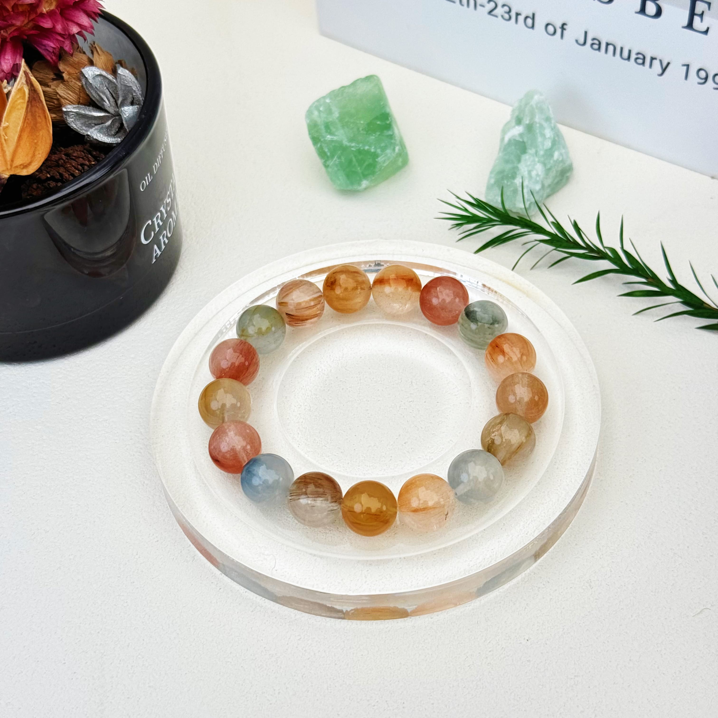 Aurlin Aurlin Mixed Color Fiber Quartz Bracelet – Joy, Vitality & Creativity