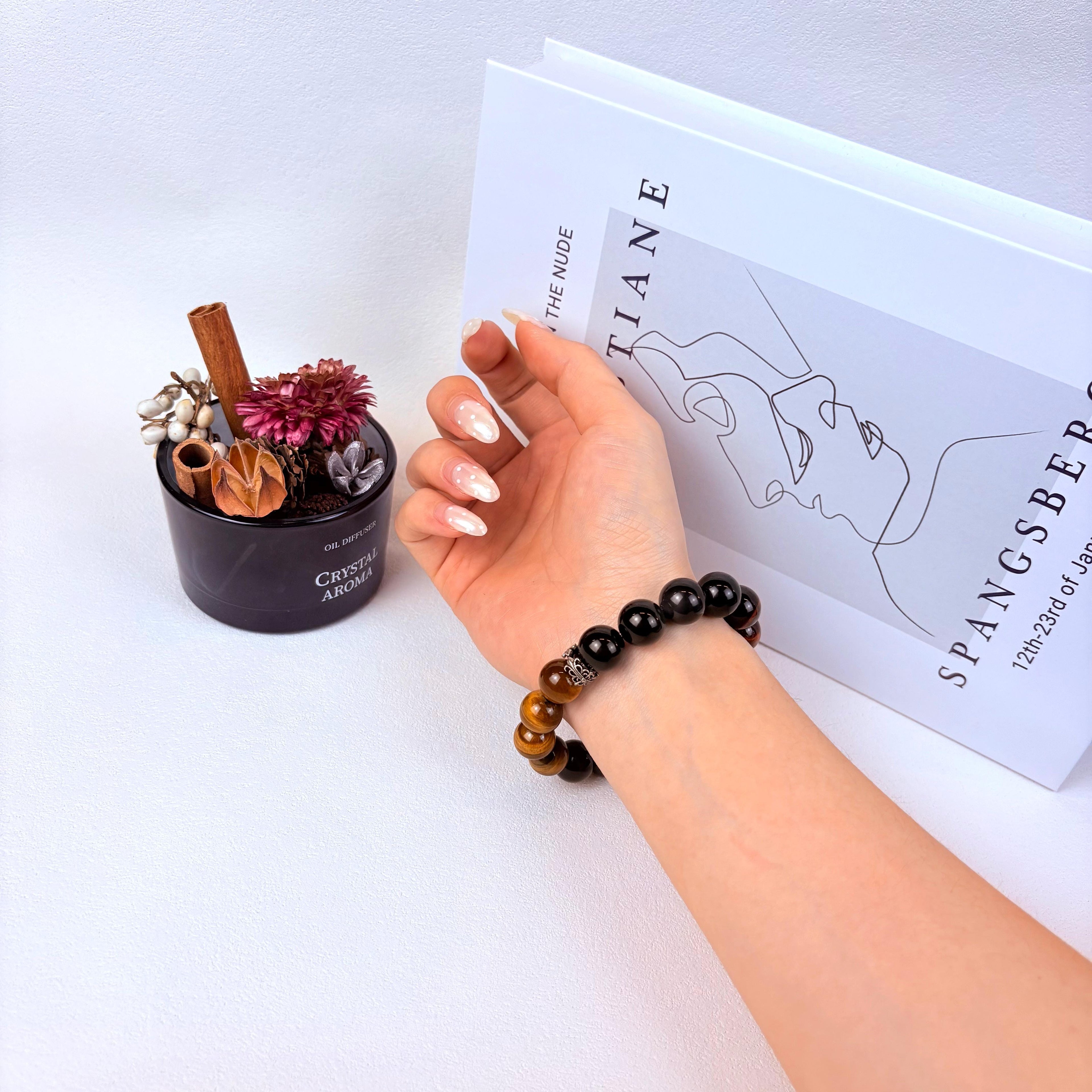 Aurlin Aurlin Protection & Grounding Bracelet – Obsidian, Yellow Tiger‘s Eye & Red Tiger‘s Eye