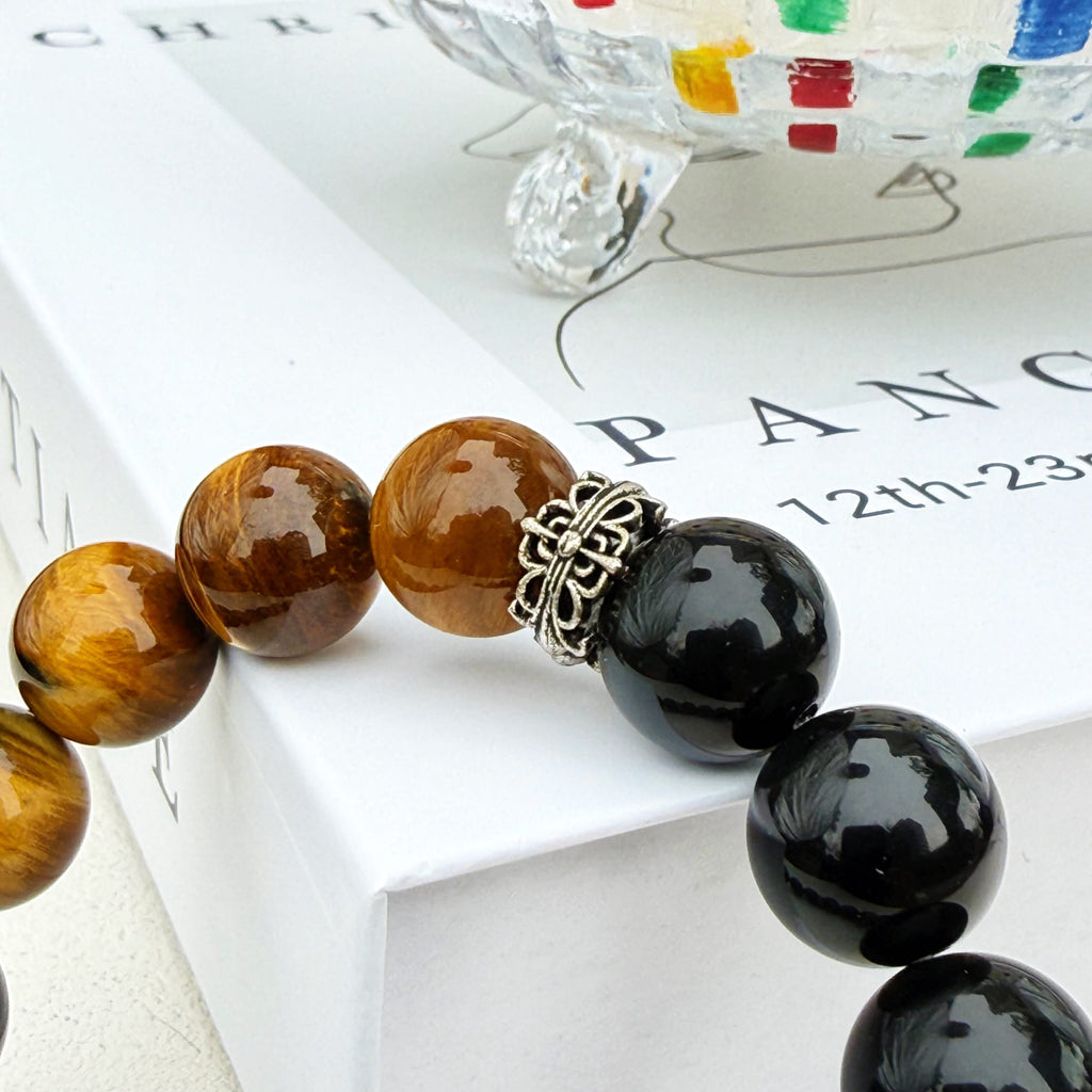 Aurlin Aurlin Protection & Grounding Bracelet – Obsidian, Yellow Tiger‘s Eye & Red Tiger‘s Eye