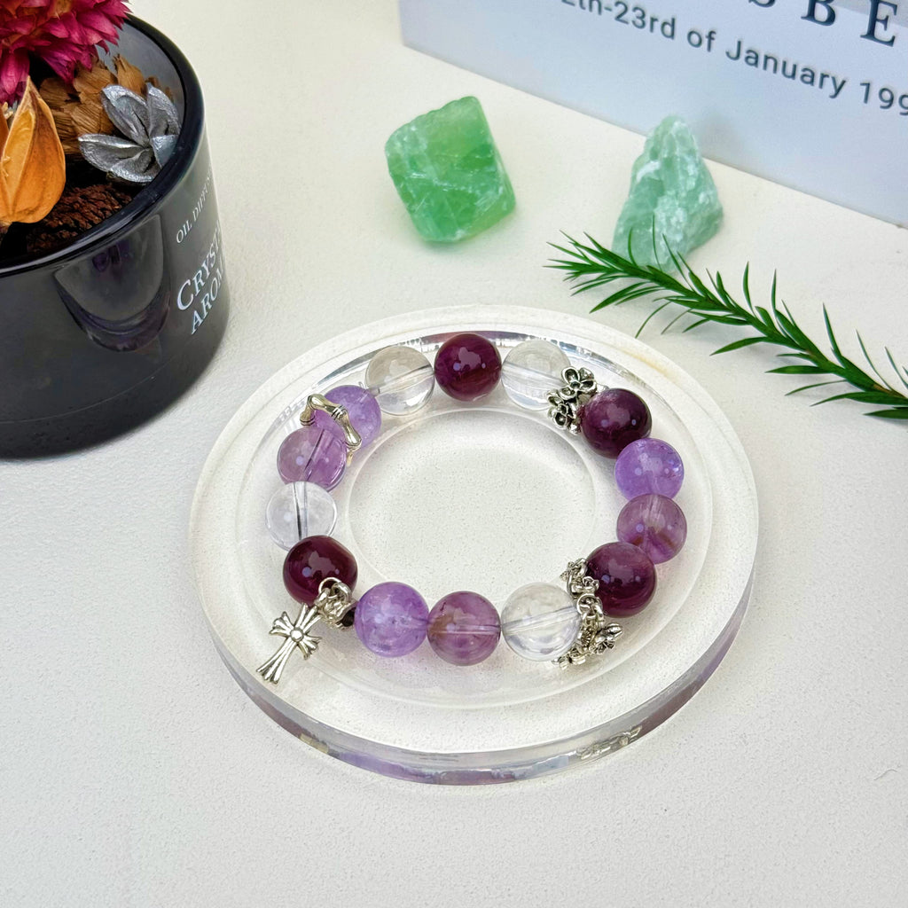 Aurlin Aurlin Spiritual Awakening Bracelet – Lavender Amethyst, Brazilian Amethyst & Lepidolite