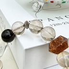 Aurlin Aurlin Stability & Transformation Bracelet – Smoky Quartz, Silver Sheen Obsidian, Gold Rutile & Black Tourmaline