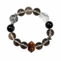 Aurlin Aurlin Stability & Transformation Bracelet – Smoky Quartz, Silver Sheen Obsidian, Gold Rutile & Black Tourmaline