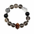 Aurlin Aurlin Stability & Transformation Bracelet – Smoky Quartz, Silver Sheen Obsidian, Gold Rutile & Black Tourmaline