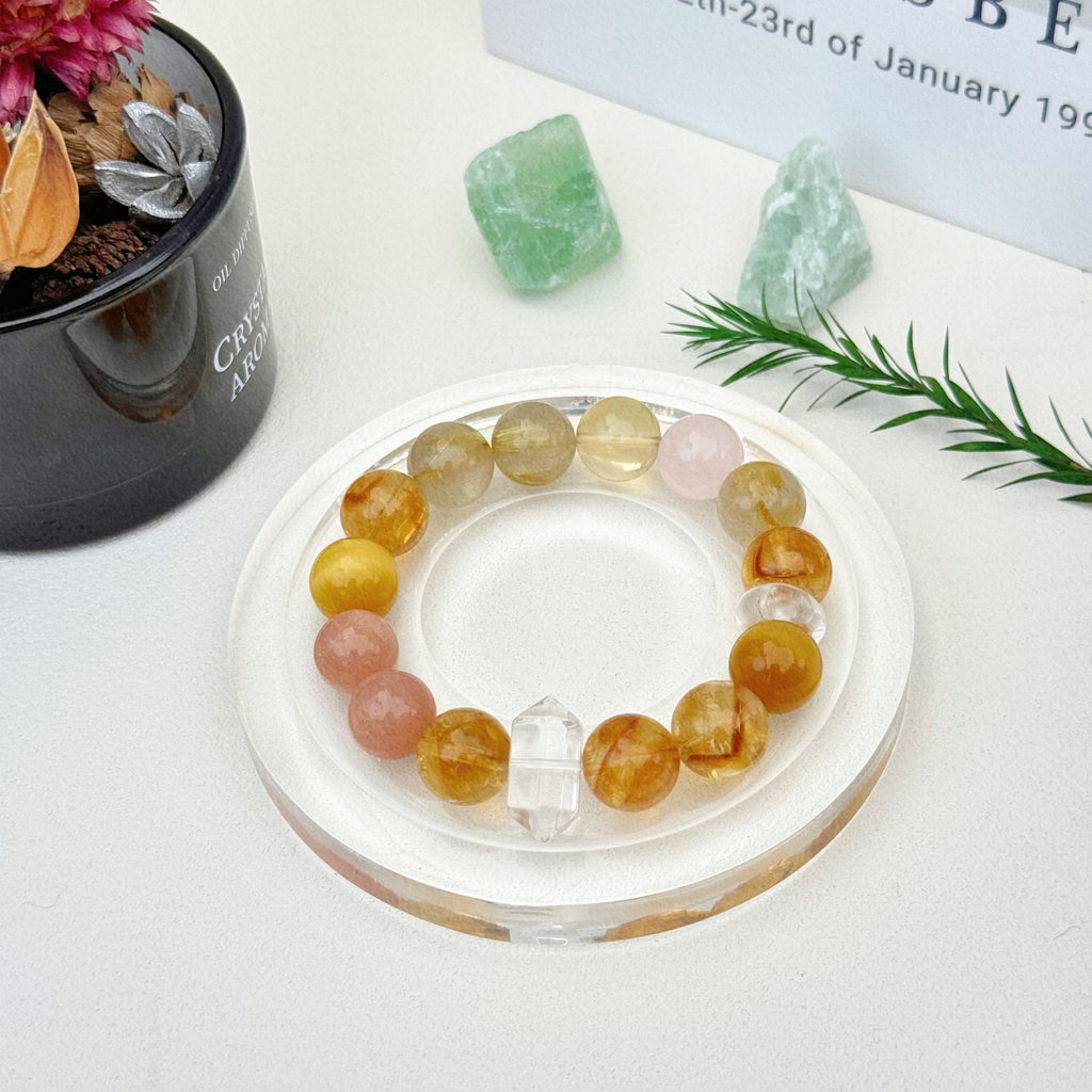 Aurlin Aurlin Taurus Natural Energy Crystal Bracelet – Stability & Abundance