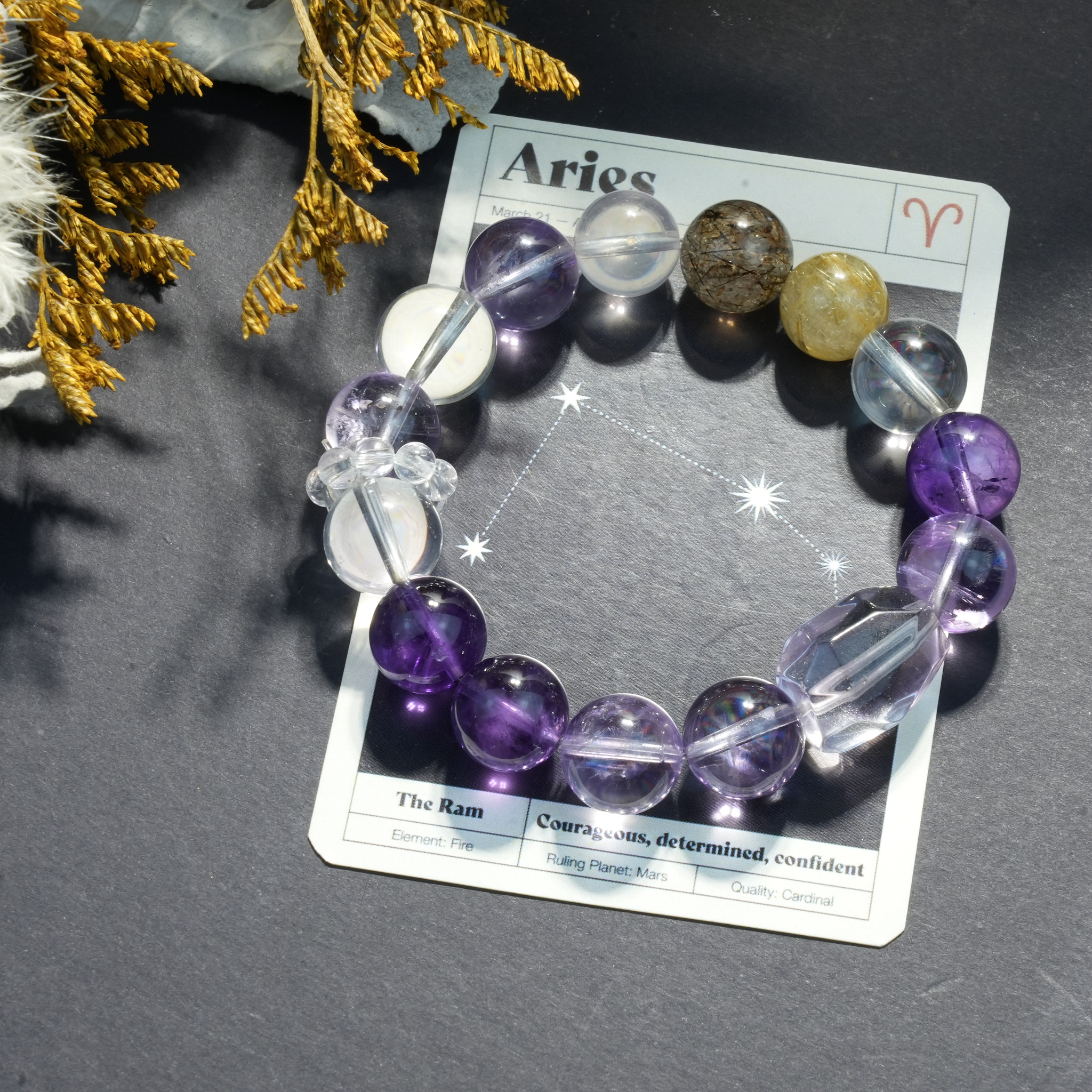 Aurlin Aries Natural Energy Crystal Bracelet –  Confidence & Drive
