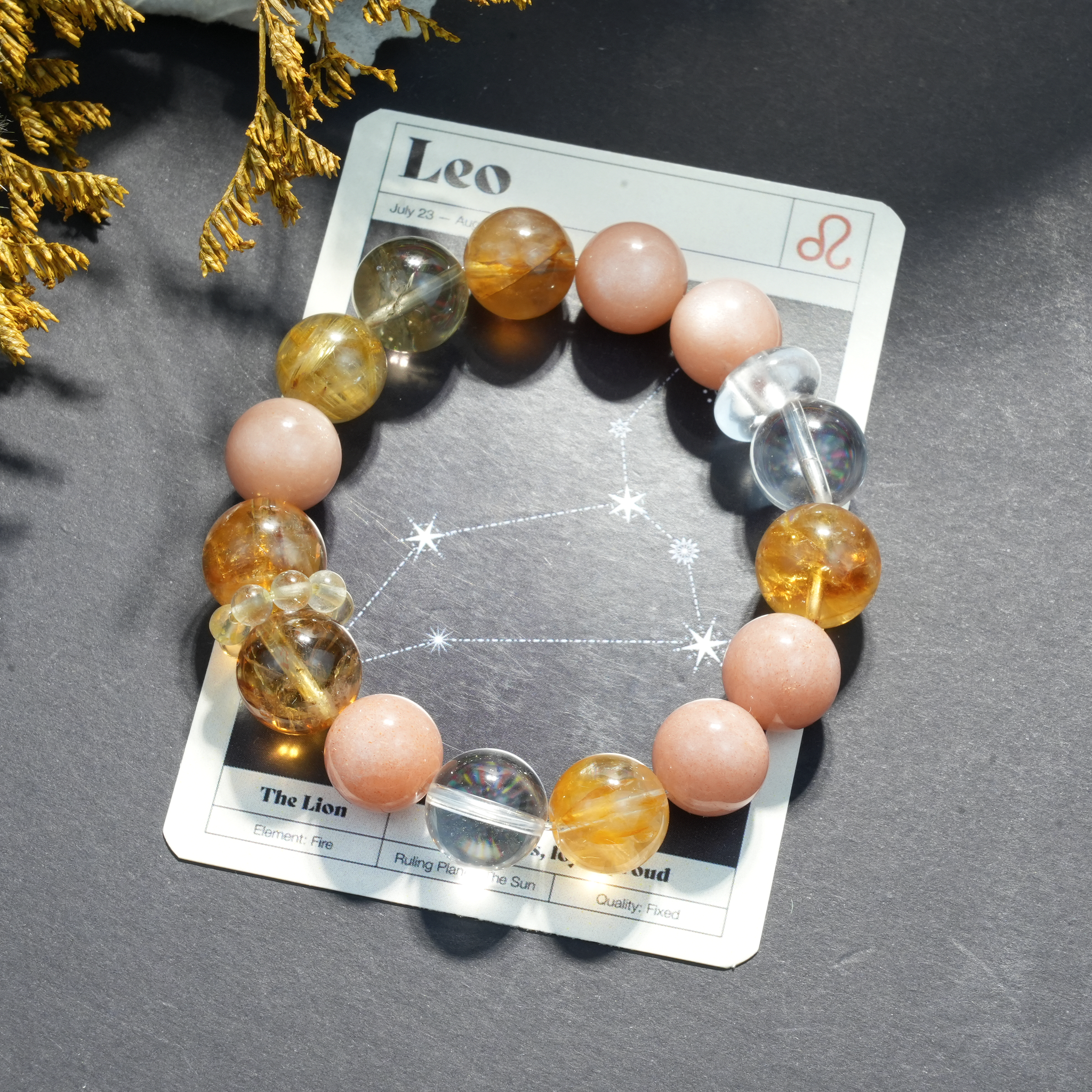 Aurlin Leo Natural Energy Crystal Bracelet – Confidence & Leadership