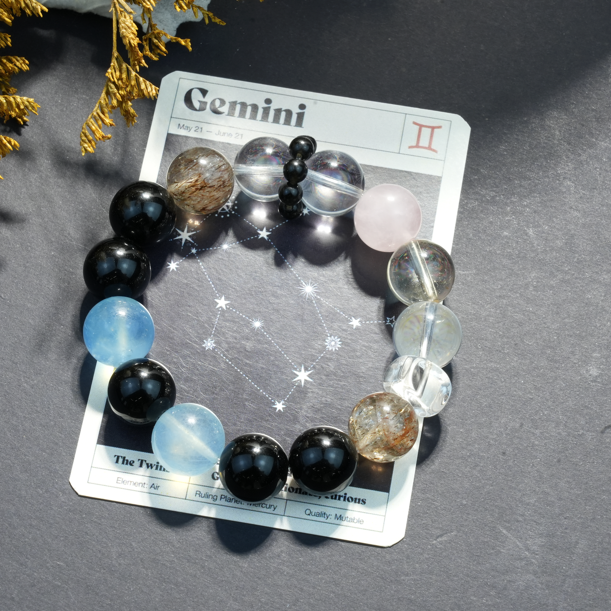 Aurlin Gemini Natural Energy Crystal Bracelet – Clarity & Communication