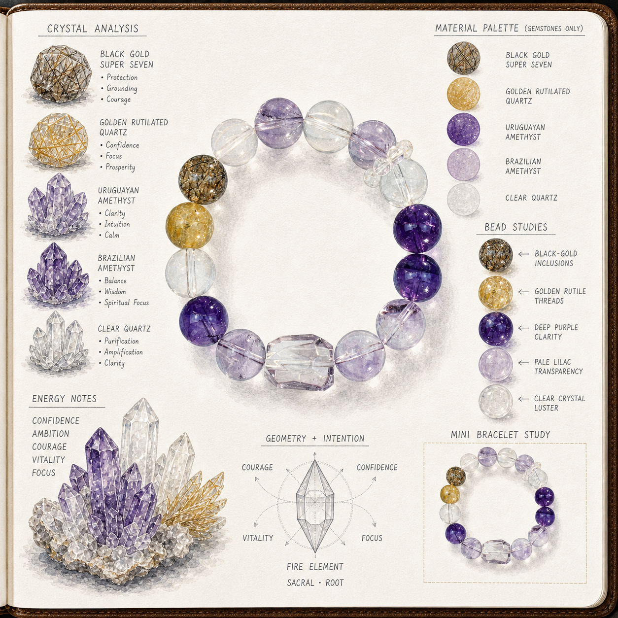 Aurlin Aries Natural Energy Crystal Bracelet –  Confidence & Drive