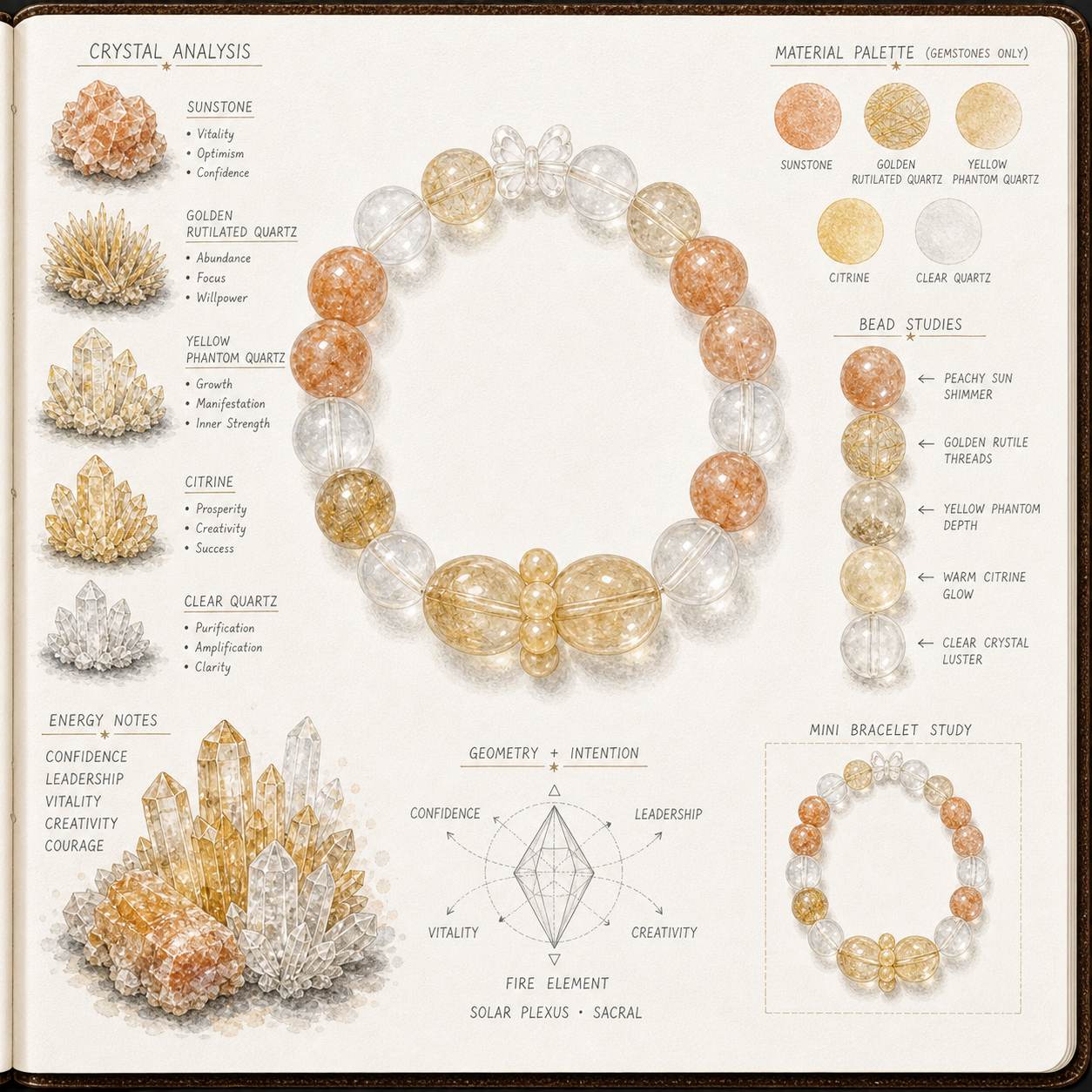 Aurlin Leo Natural Energy Crystal Bracelet – Confidence & Leadership