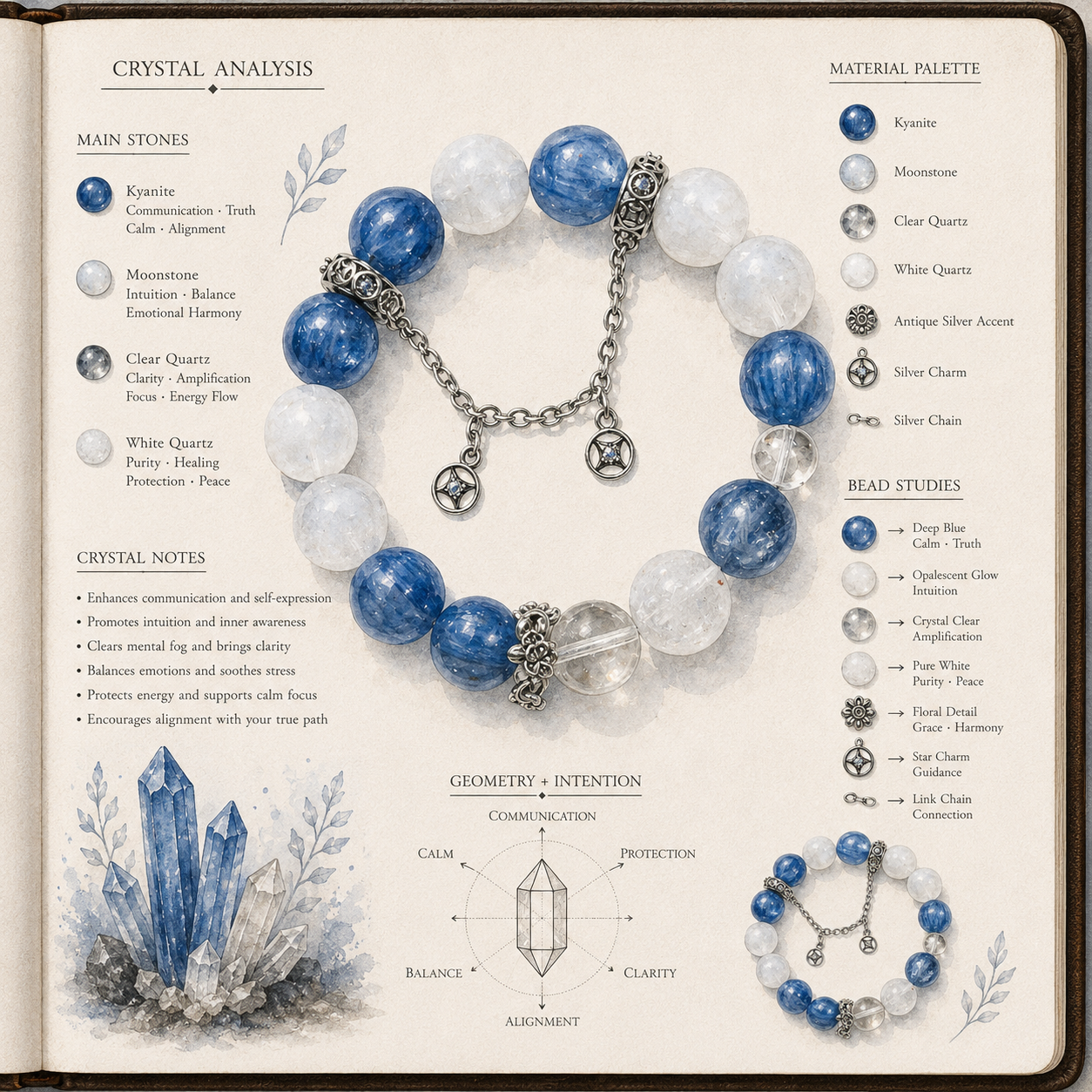 Aurlin Communication & Expression Crystal Bracelet