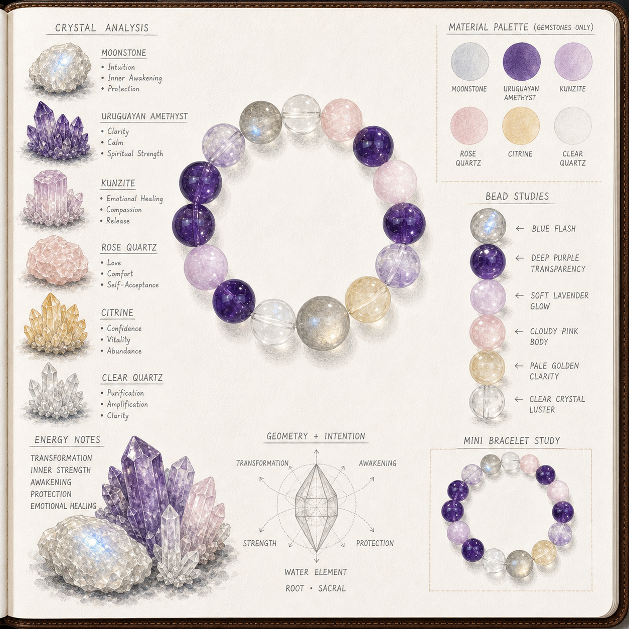 Aurlin Scorpio Natural Energy Crystal Bracelet – Transformation & Inner Power