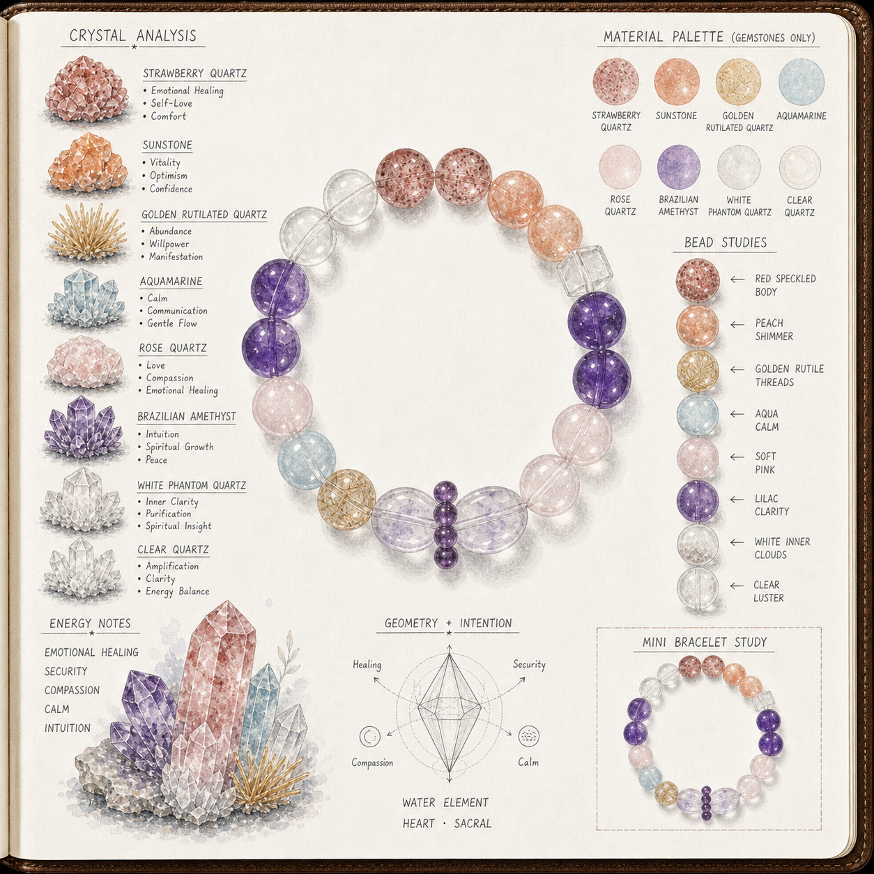 Aurlin Cancer Natural Energy Crystal Bracelet – Emotional Healing & Intuition