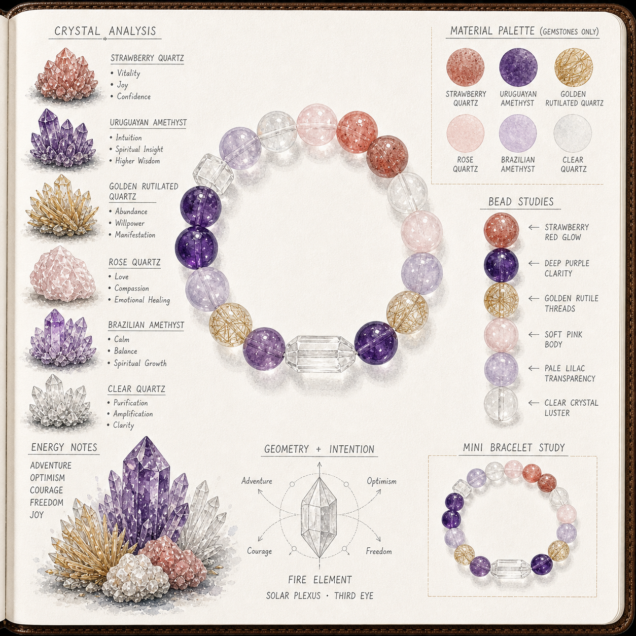 Aurlin Sagittarius Natural Energy Crystal Bracelet – Adventure & Optimism